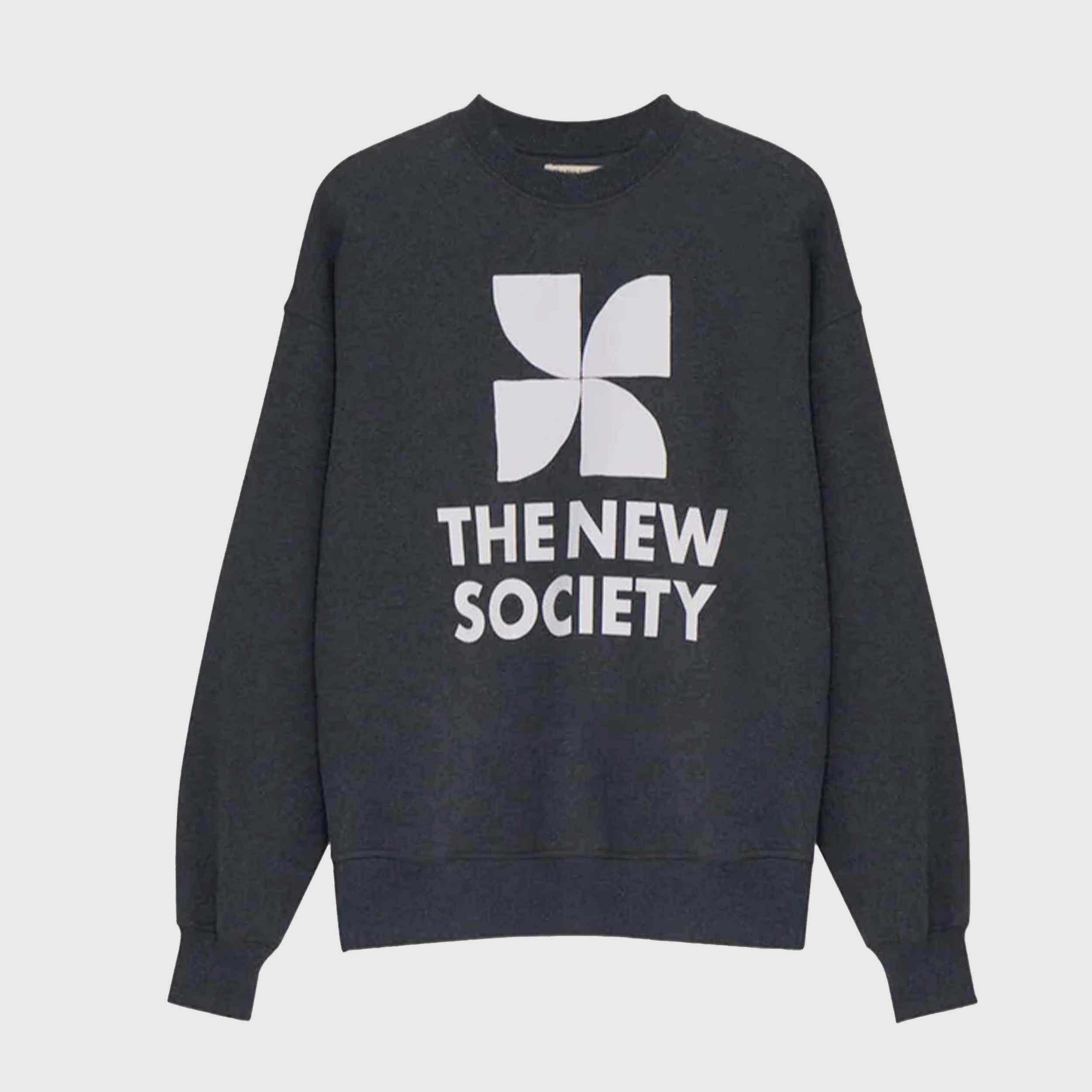 Felpa Grigia Con Logo Firmata THE NEW SOCIETY - annameglio.com abbigliamento moda