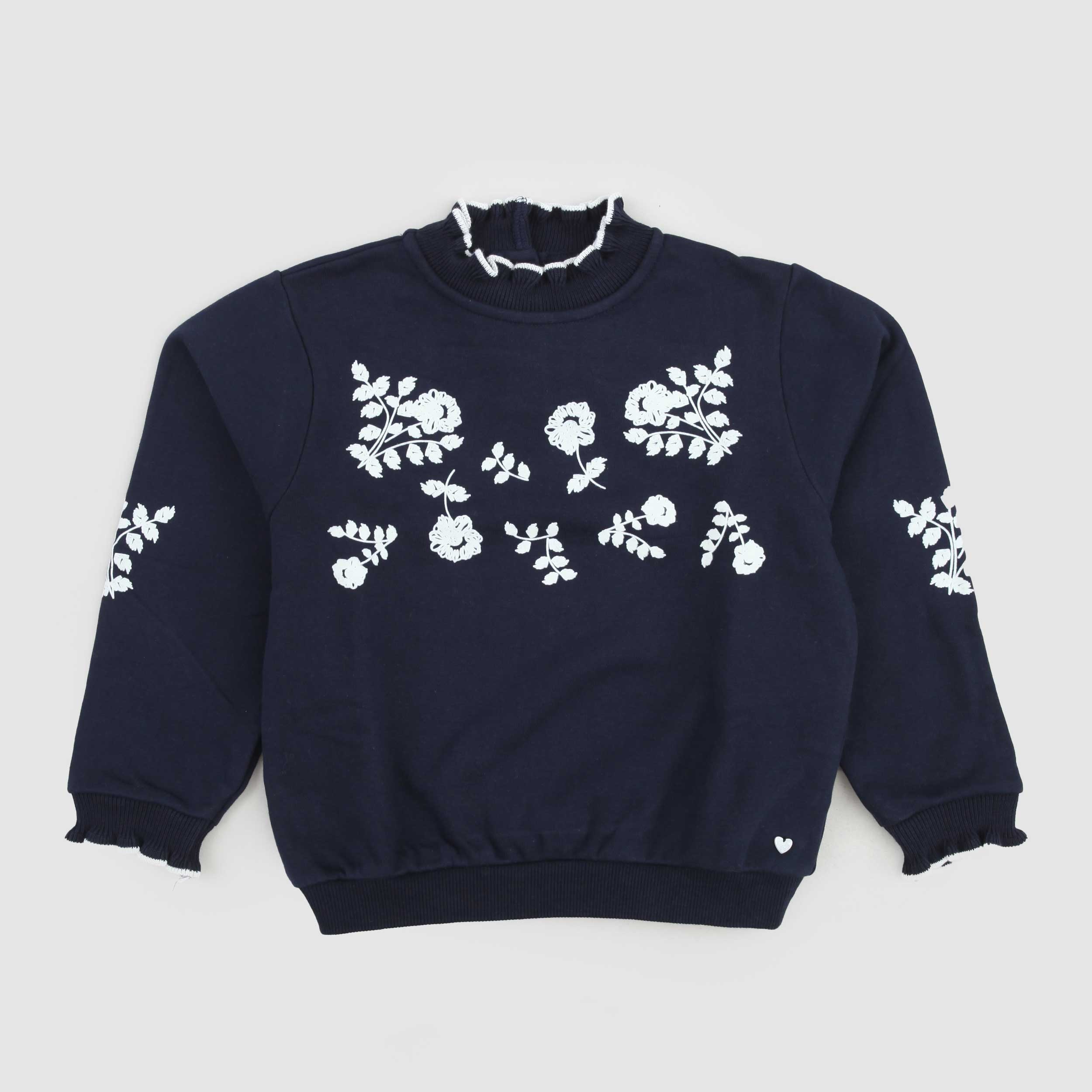 Felpa Blu E Motivo Floreale By TARTINE ET CHOCOLAT - annameglio.com abbigliamento moda