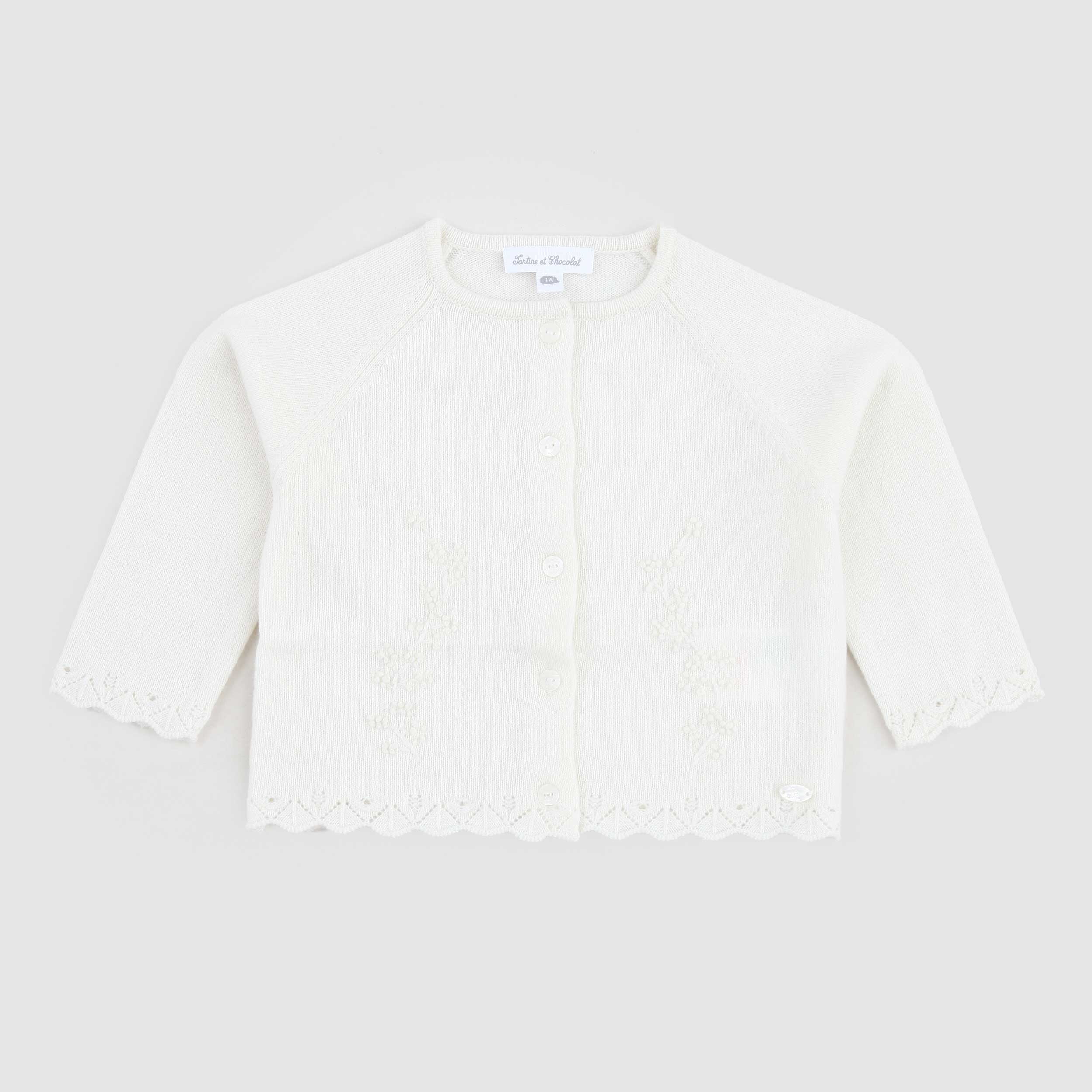 Cardigan Bianco Con Bottoni By TARTINE ET CHOCOLAT - annameglio.com abbigliamento moda