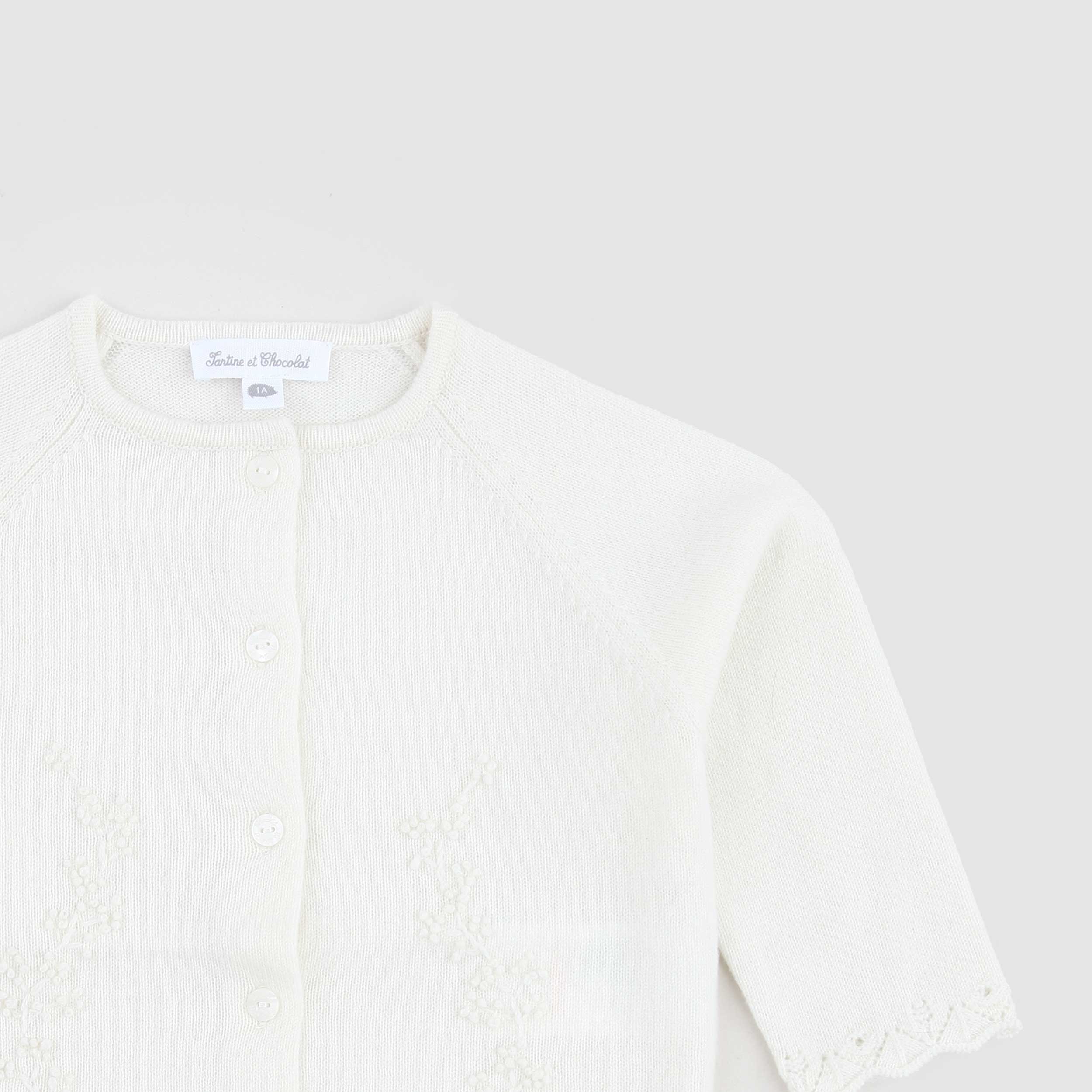 Cardigan Bianco Con Bottoni By TARTINE ET CHOCOLAT - annameglio.com abbigliamento moda