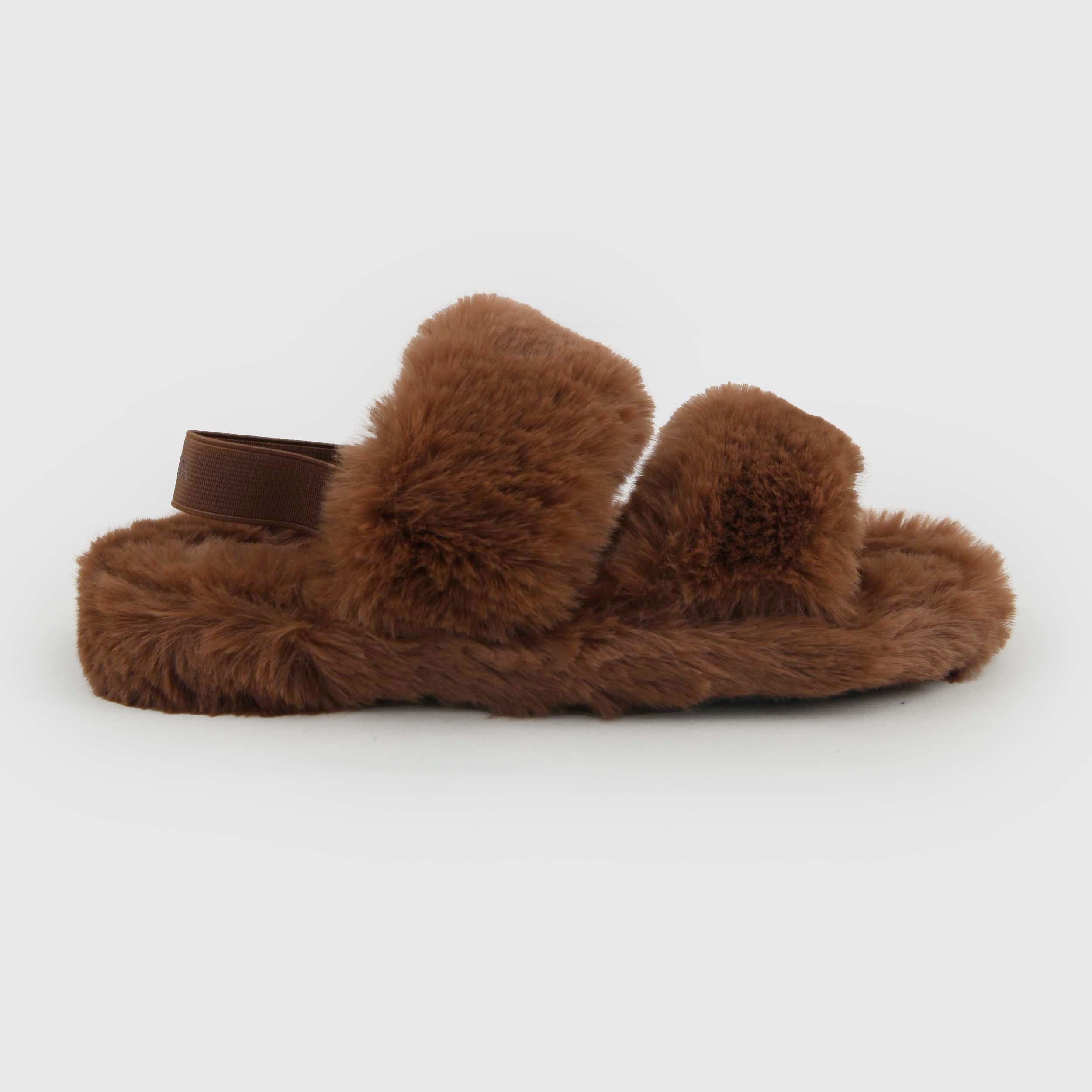 Ciabatta Marrone In Peluche Firmata MONNALISA - annameglio.com abbigliamento moda