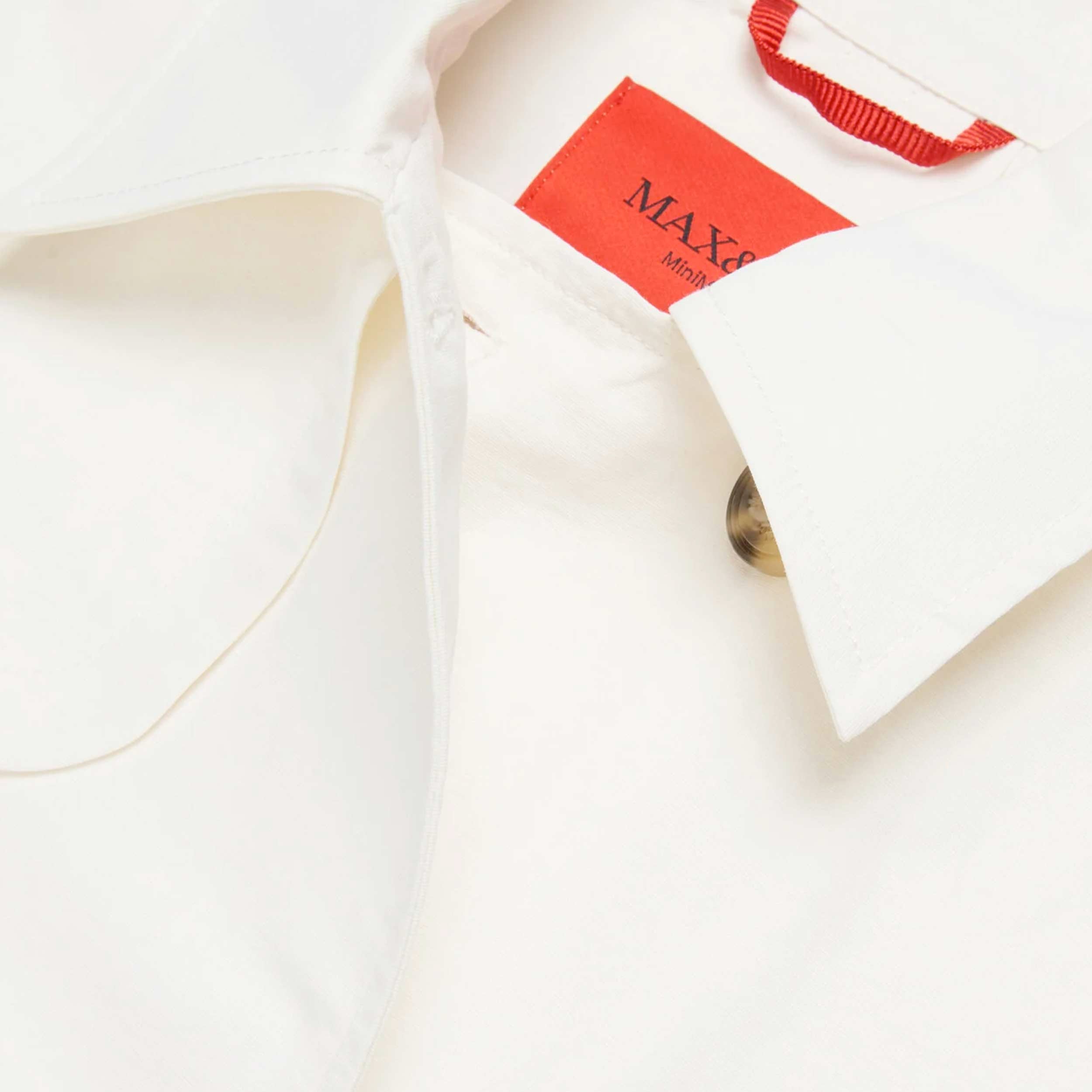 MAX AND CO. Double-Breasted White Cropped Jacket