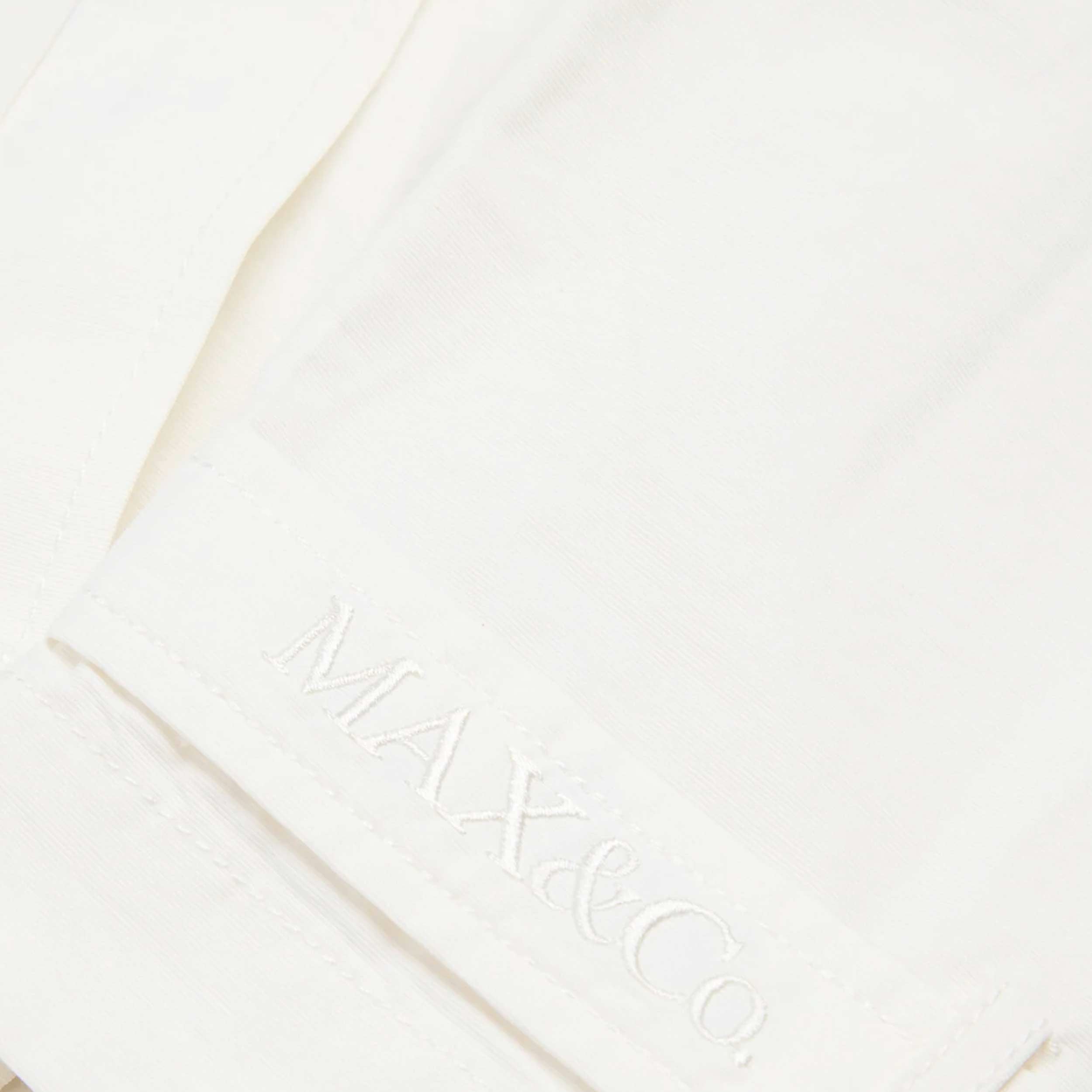 MAX AND CO. Double-Breasted White Cropped Jacket