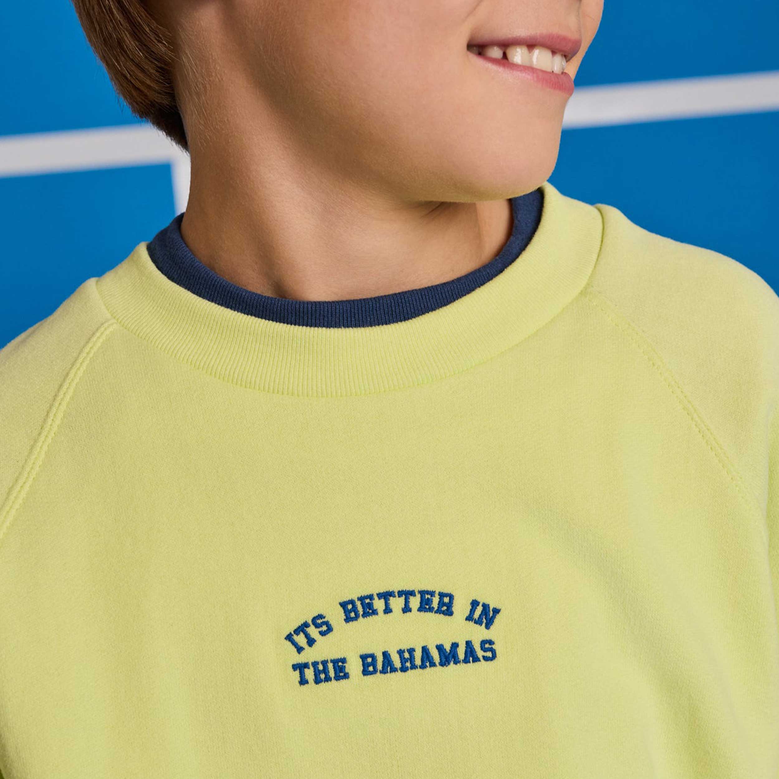 Felpa Giallo Fluo con Piccolo Logo Firmata AMERICAN OUTFITTERS