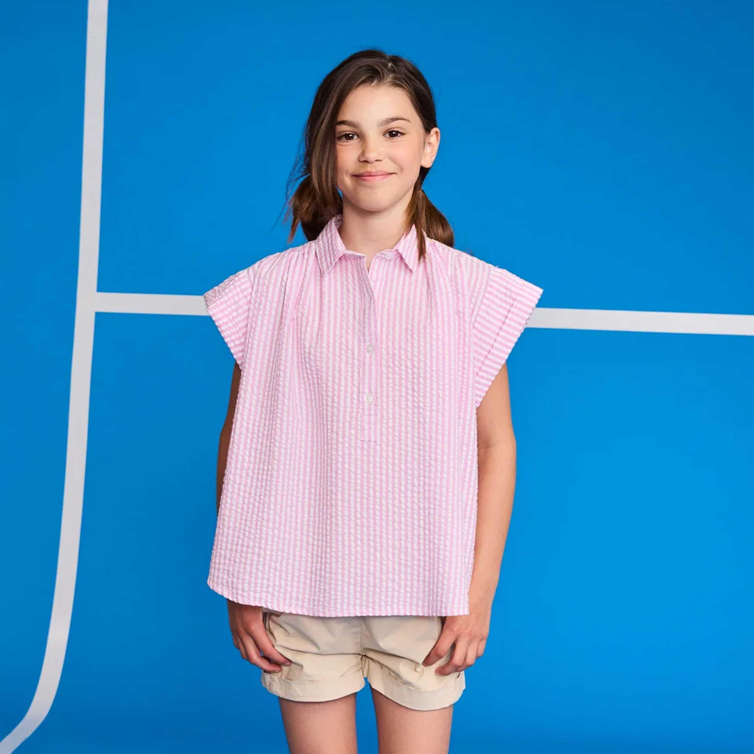 Camicia Rosa a Righe Modello Polo Firmata AMERICAN OUTFITTERS