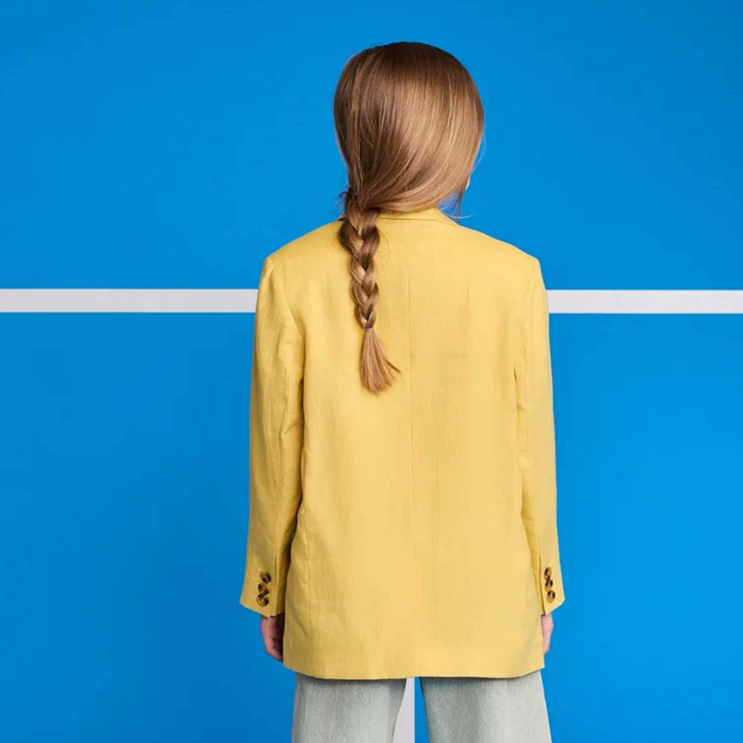 Ochre Yellow Linen Jacket by AMERICAN OUTFITTERS