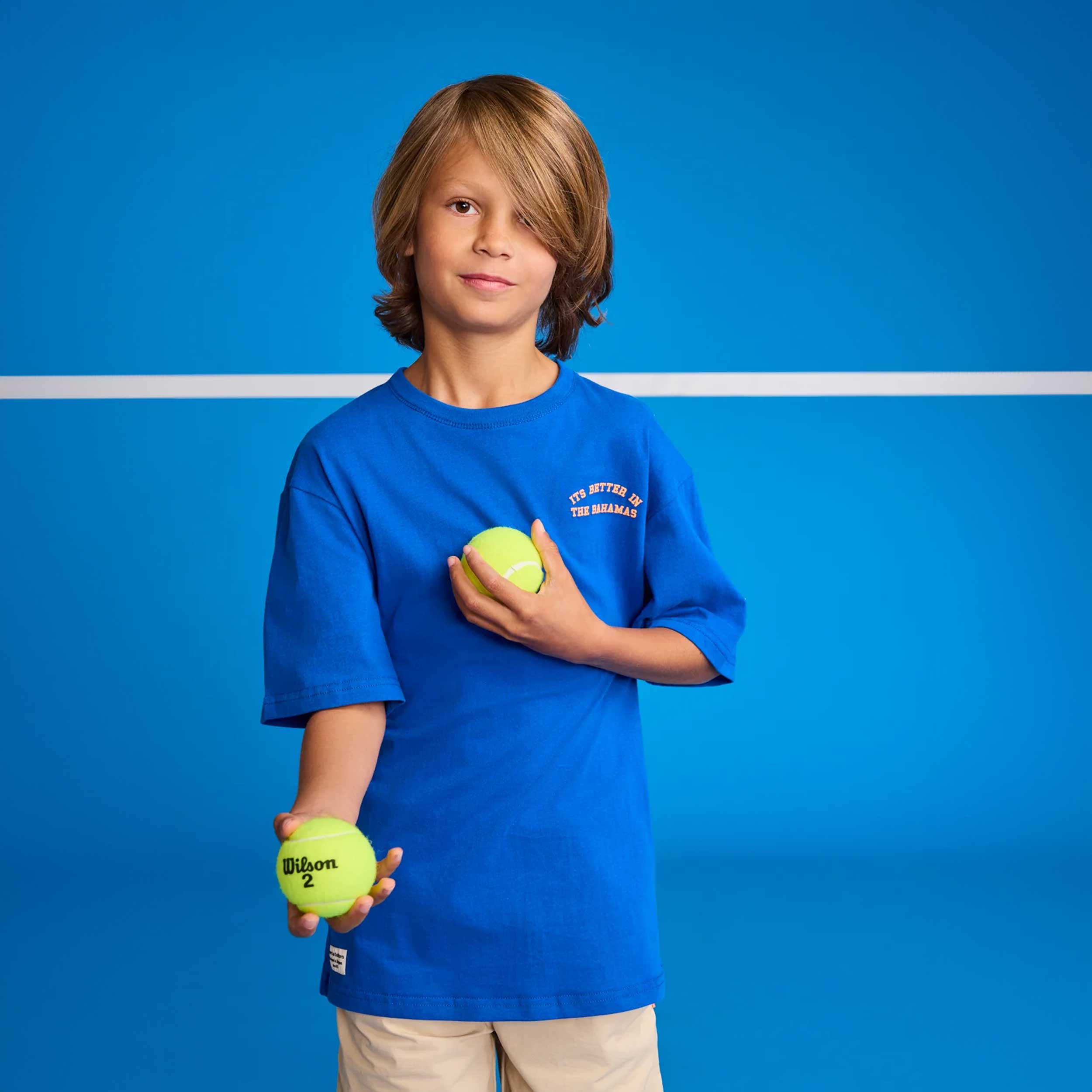 Blue T-shirt with contrasting logo by AMERICAN OUTFITTERS