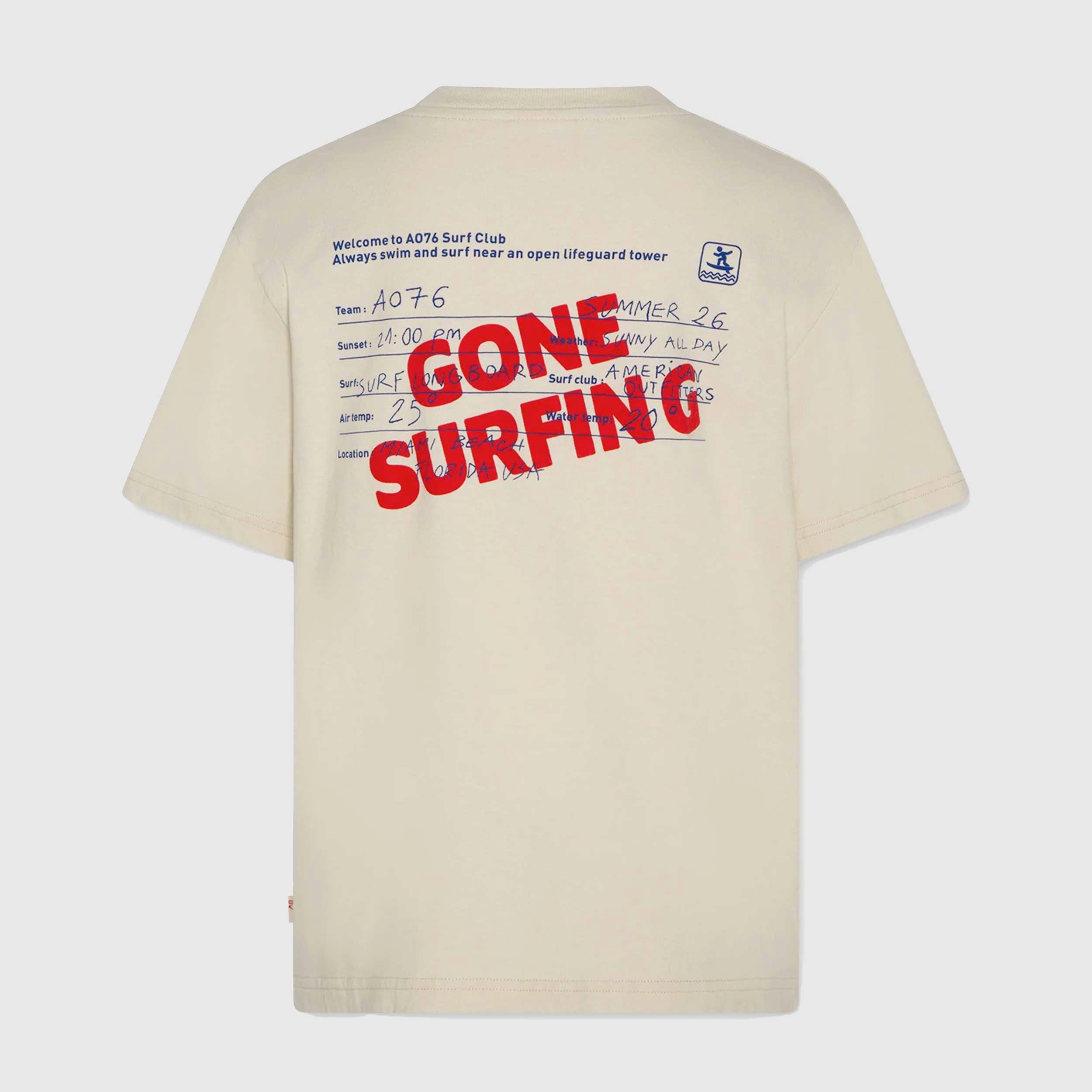 T-shirt Beige con Piccola Stampa Firmata AMERICAN OUTFITTERS