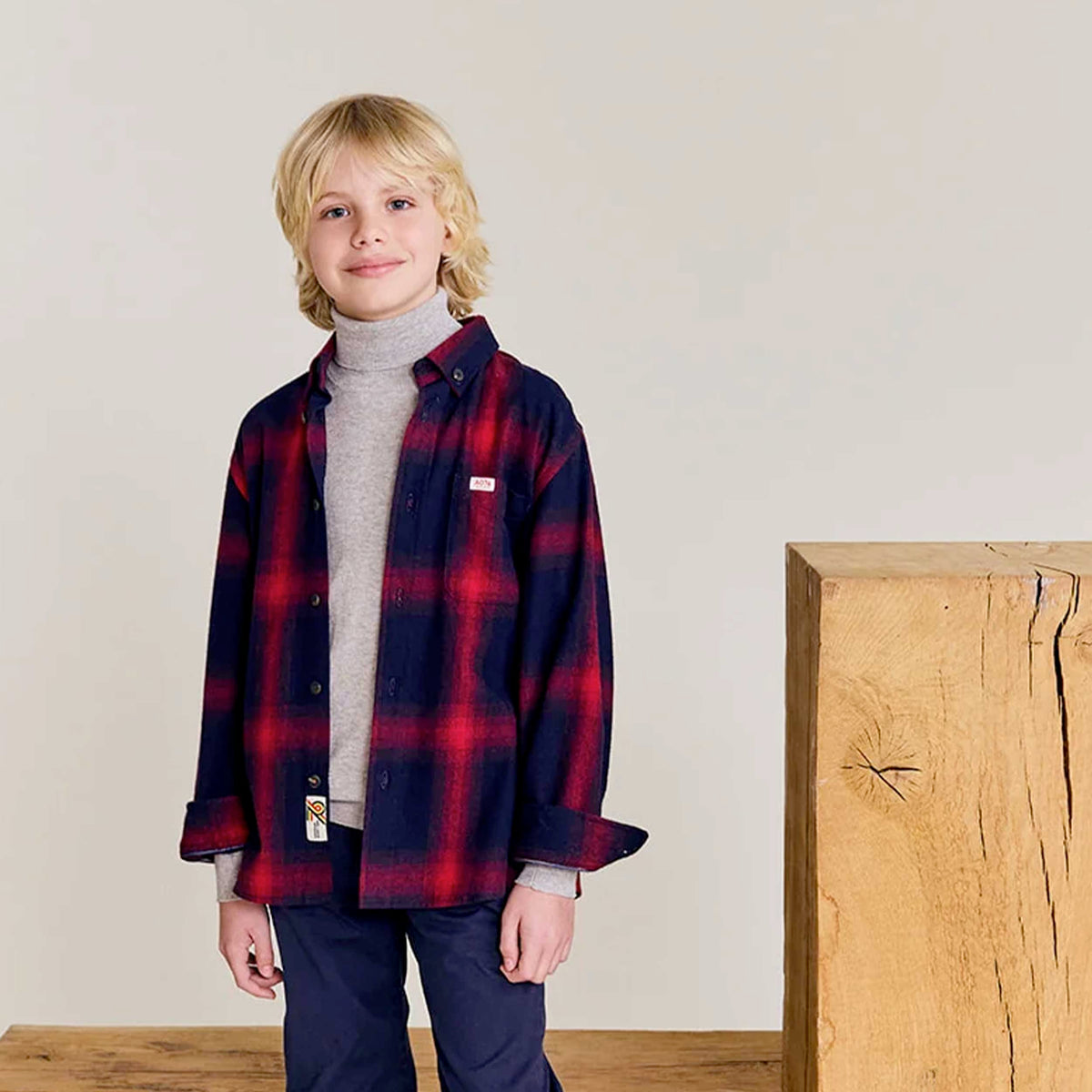 Camicia a Quadri Rossa e Blu per Ragazzo by AMERICAN OUTFITTERS
