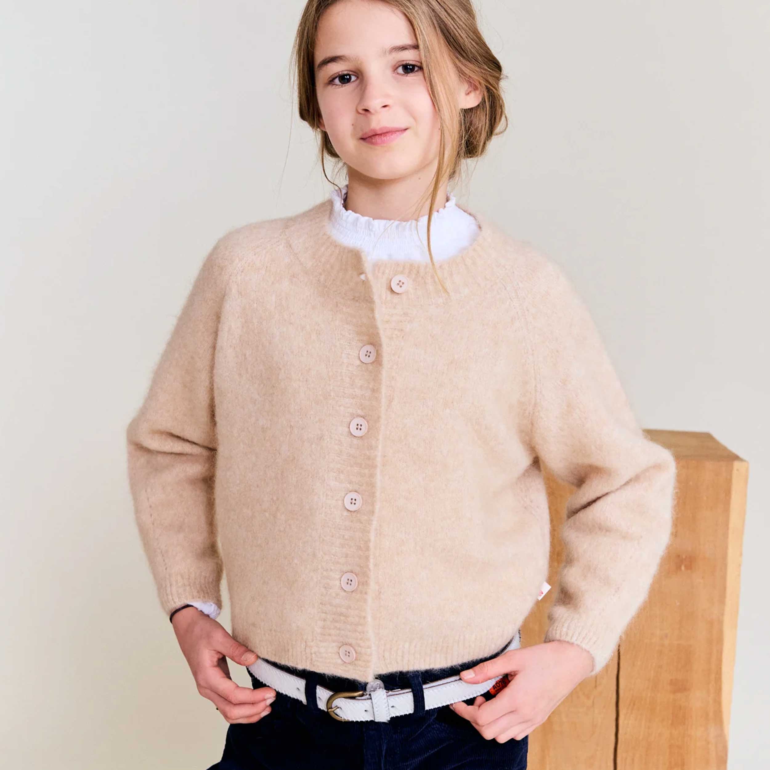 Hazelnut Cardigan in Wool and Mohair for Girl by AMERICAN OUTFITTERS