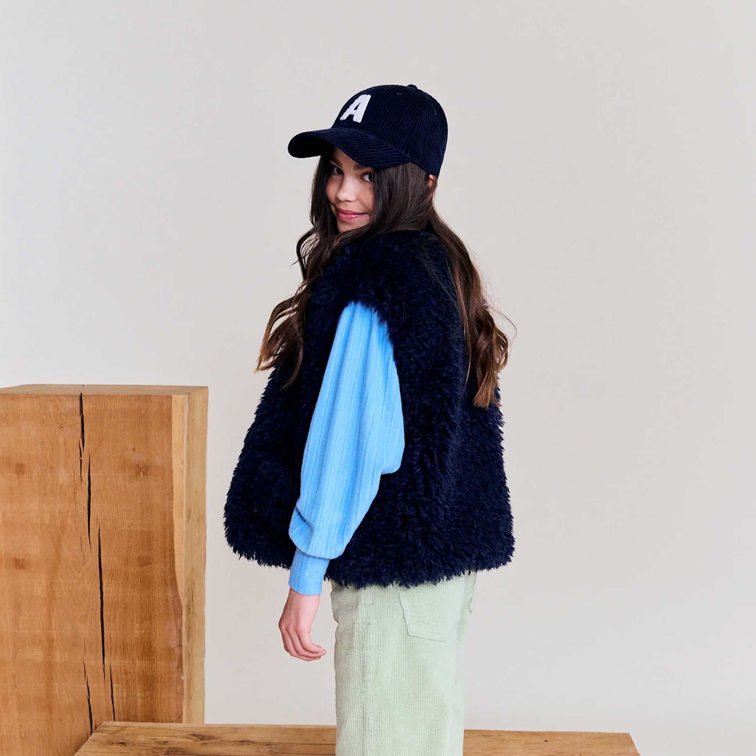 Gilet Blu in Finta Pelliccia per Ragazza by AMERICAN OUTFITTERS
