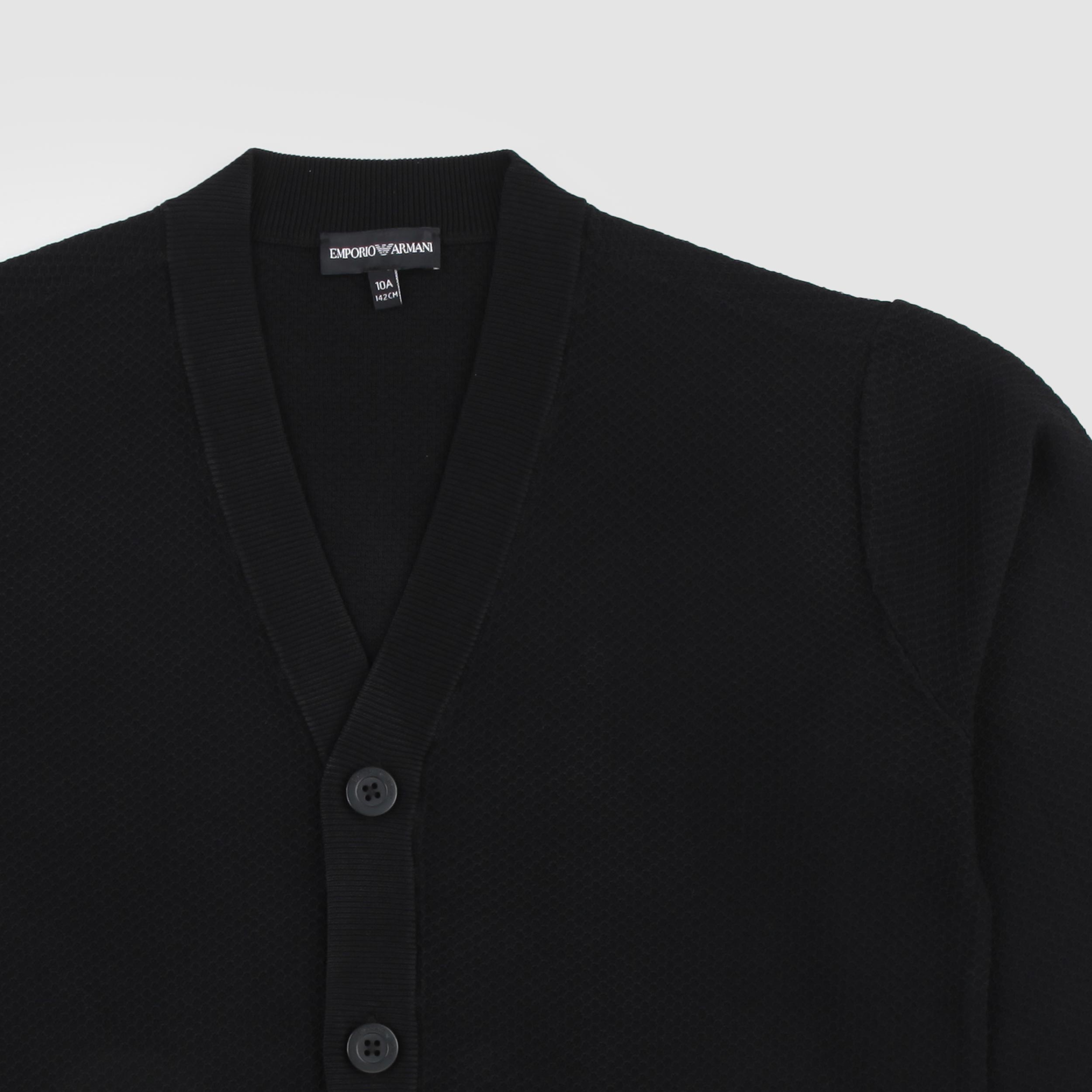 Cardigan Blu con Logo Ricamato Firmato ARMANI JUNIOR