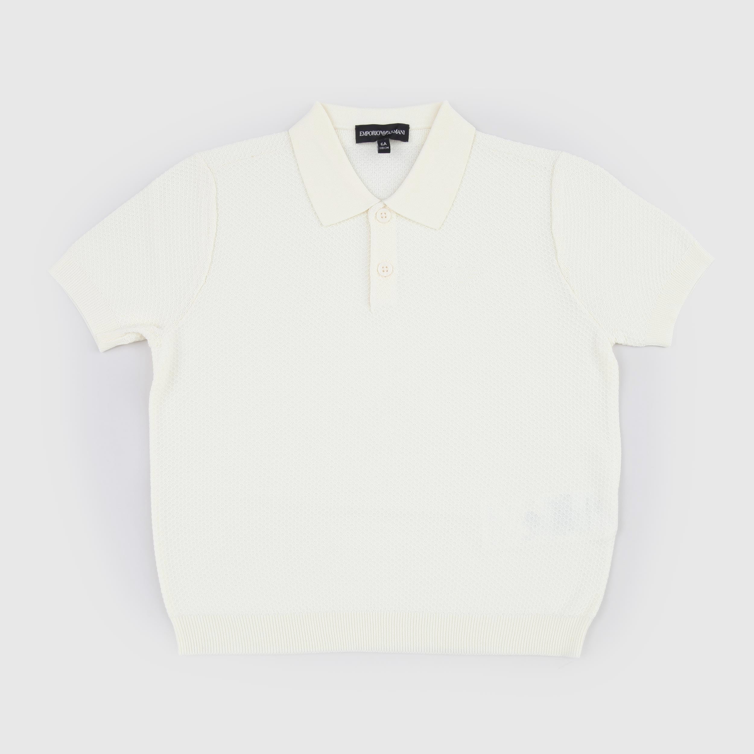 Polo Bianca con Piccola Lavorazione Firmata ARMANI JUNIOR