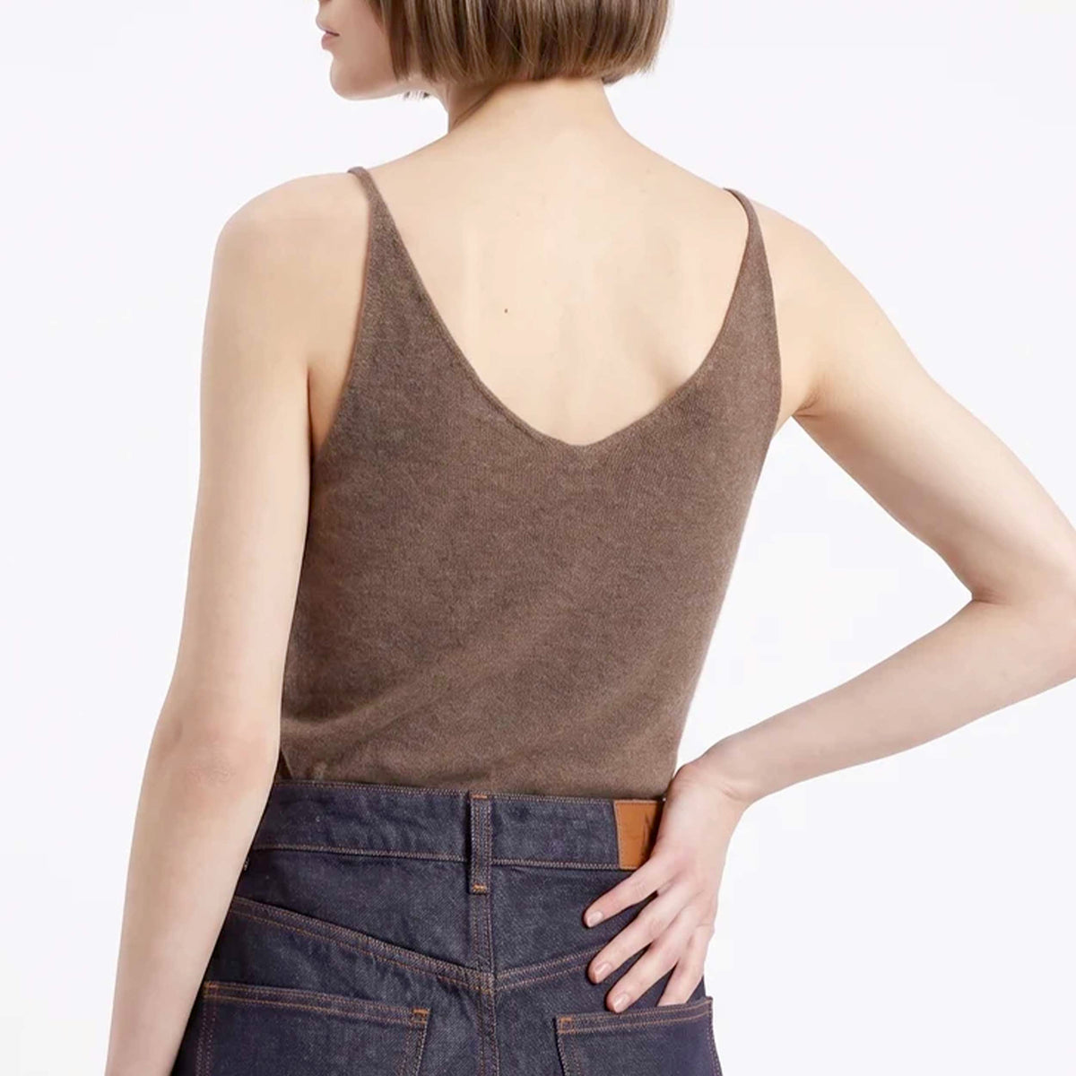 Top Alella in Maglia Marrone Leggera per Donna by ARTLOVE