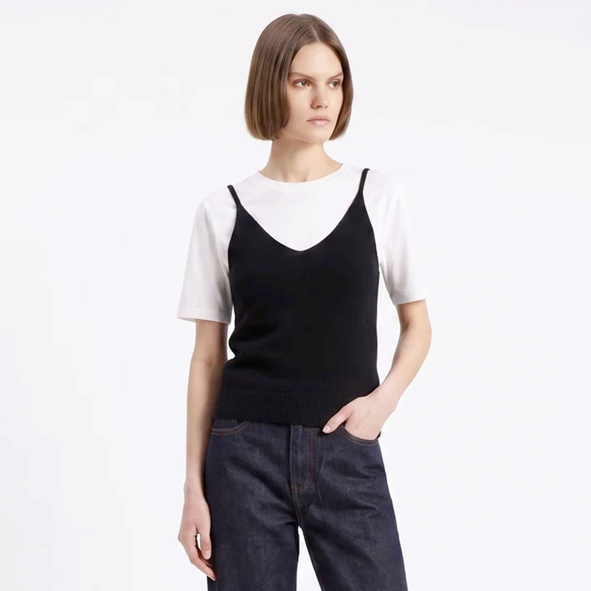 Top Alella in Maglia Nero per Donna by ARTLOVE