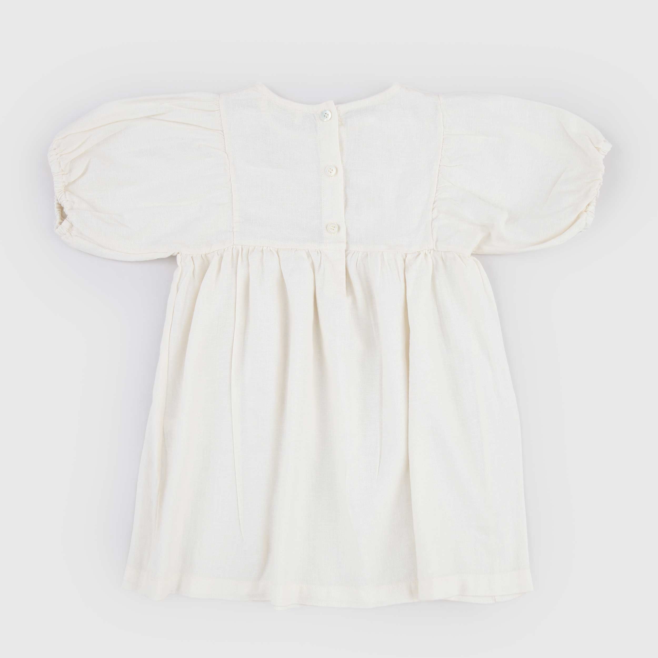 Abito Beige con Ricamo Floreale Firmato BABE AND TESS