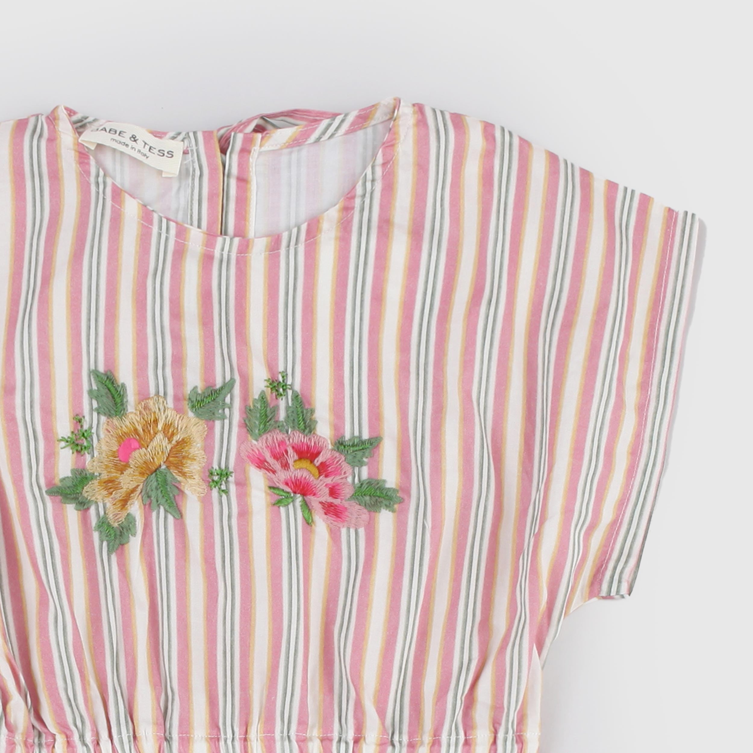 Pink and Green Striped Dress by BABE AND TESS