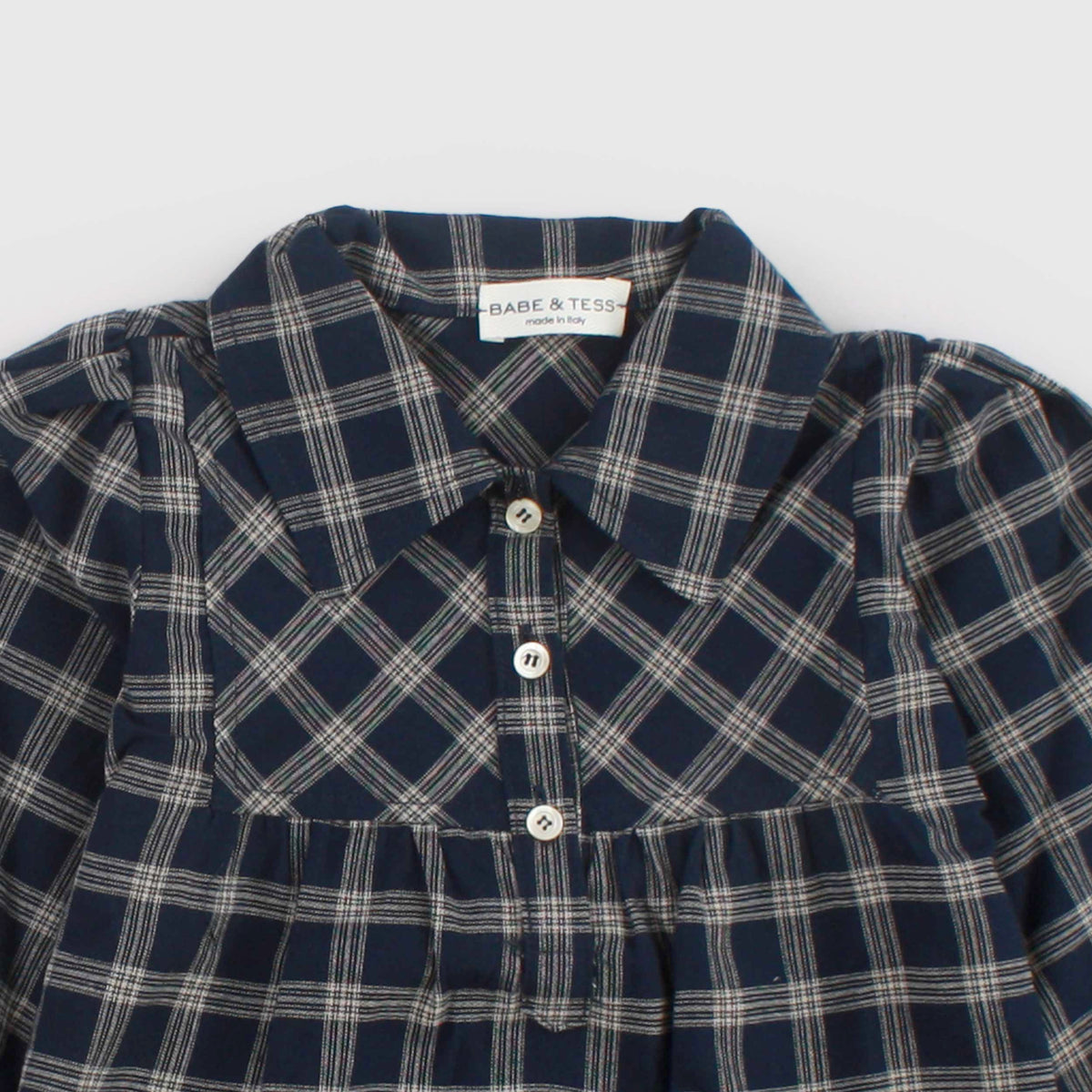 Blusa a Quadri Blu e Panna per Bambina by BABE AND TESS