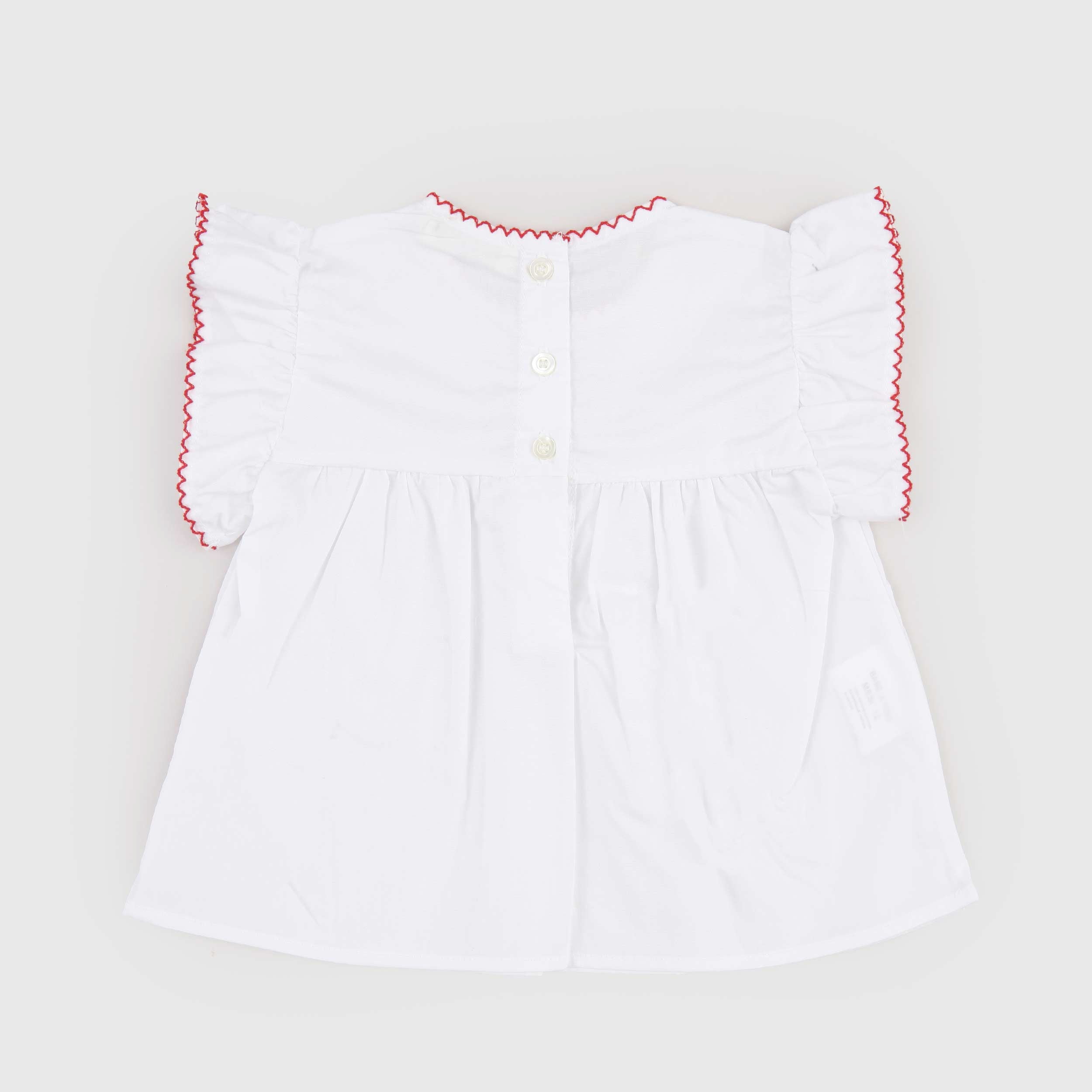 Camicia Bianca in Contrasto Rosso Firmata BABE AND TESS