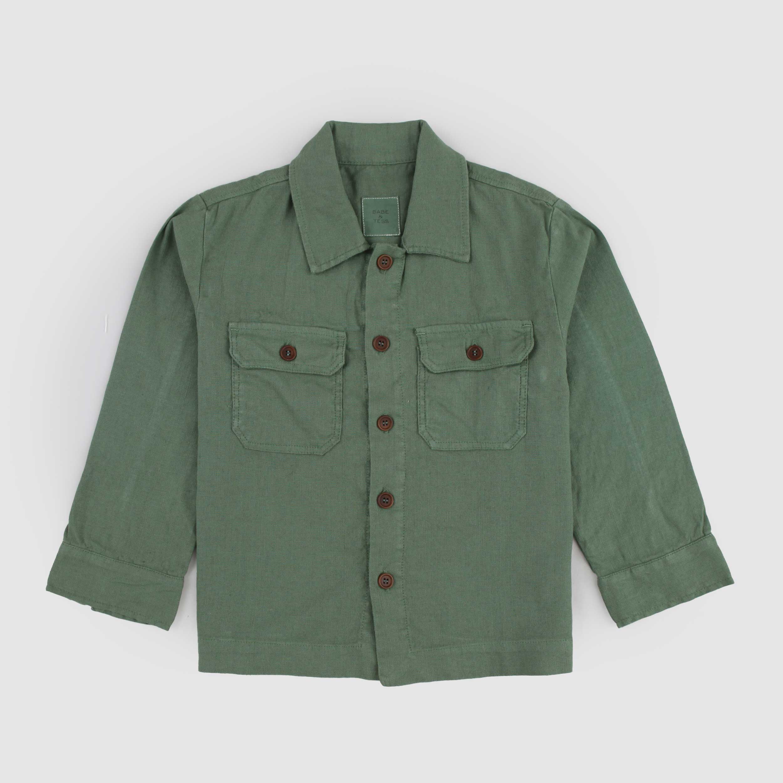 Green Shirt Jacket Model by BABE AND TESS