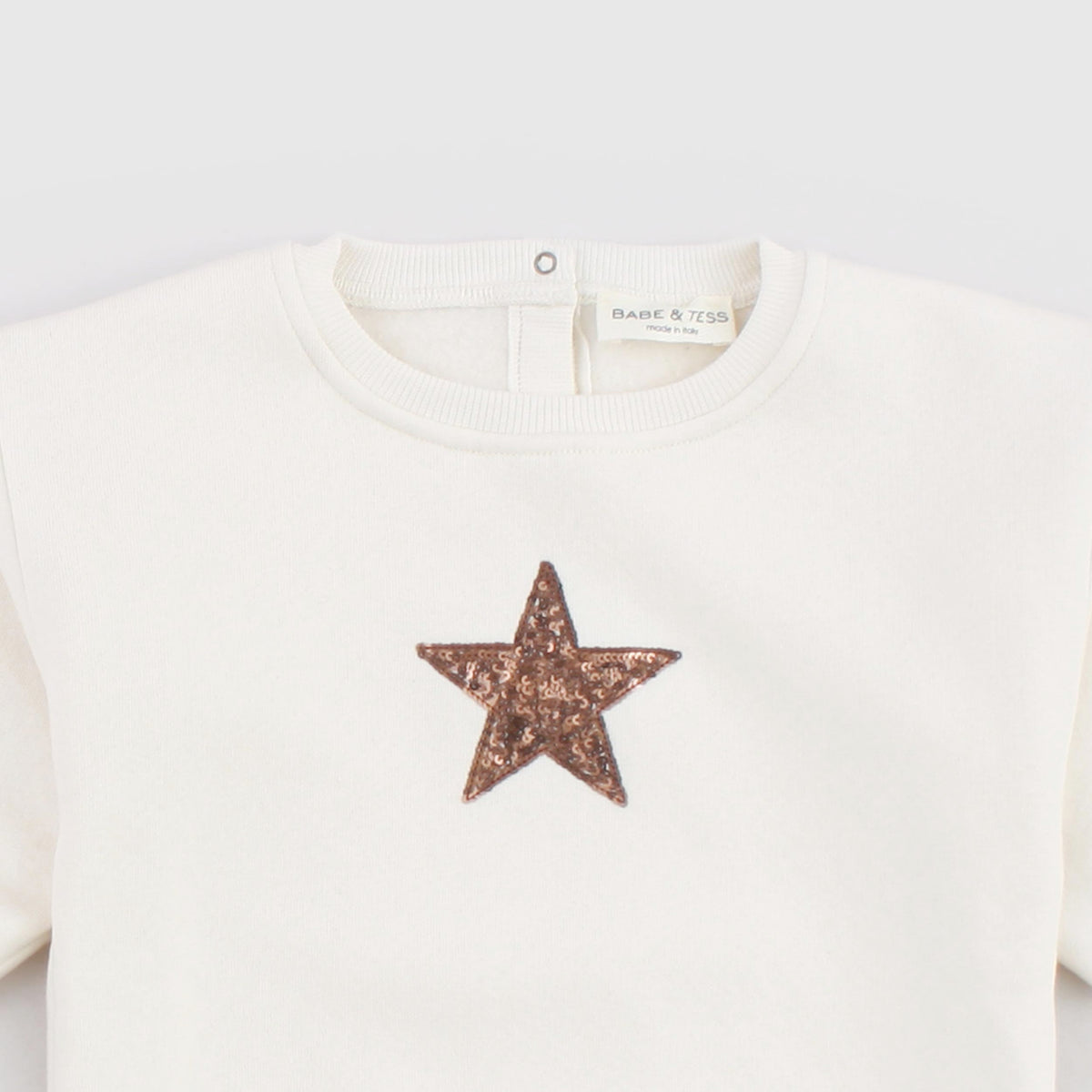 Baby Girl's Cream Color Sweatshirt with Star by BABE AND TESS