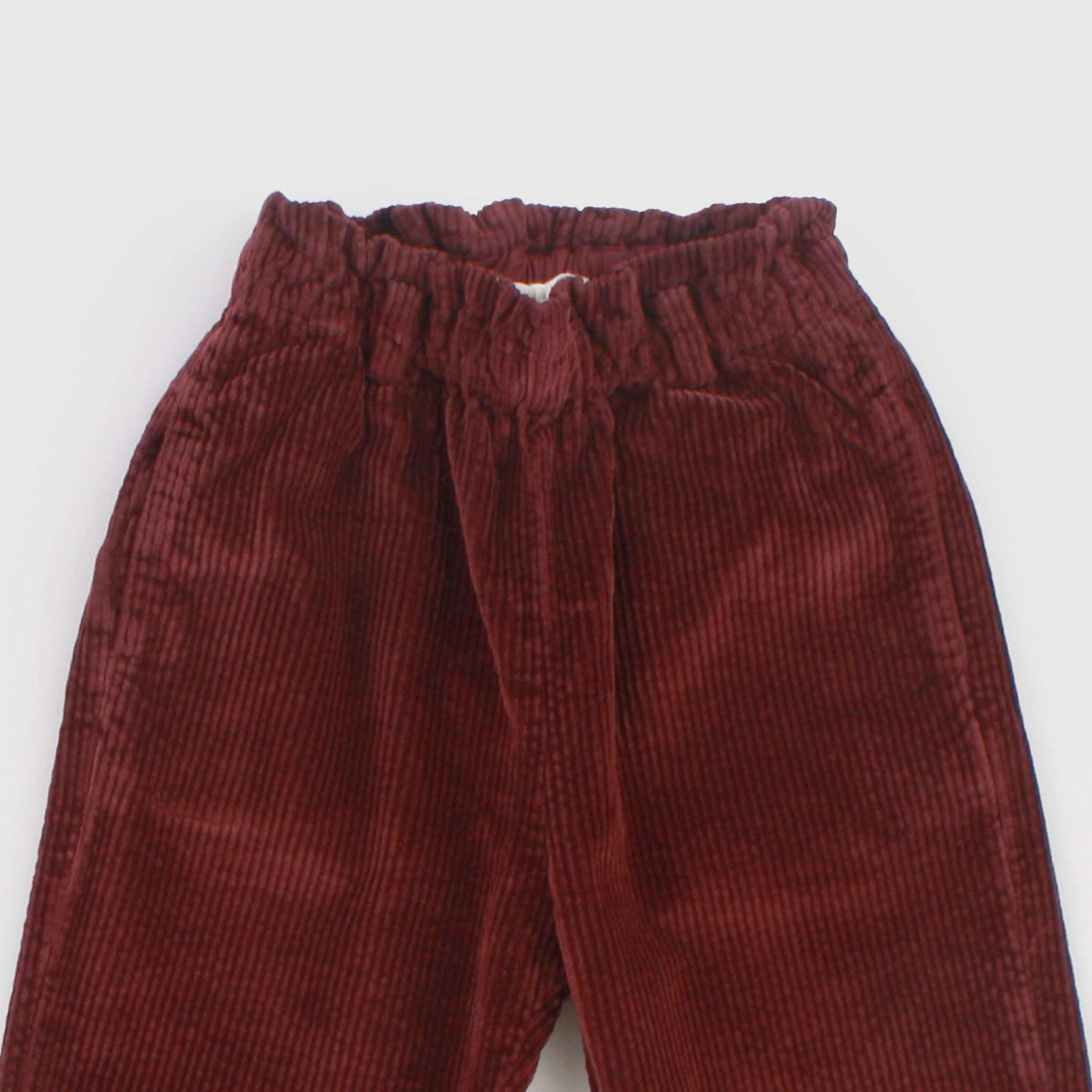 Bordeaux Ribbed Velvet Trousers for Girls by BABE AND TESS