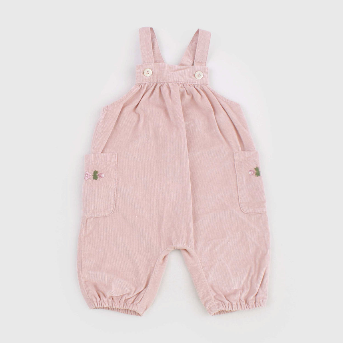 Antique Pink Velvet Dungarees for Newborns by BABE AND TESS