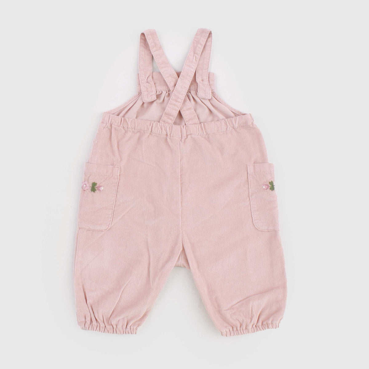 Antique Pink Velvet Dungarees for Newborns by BABE AND TESS