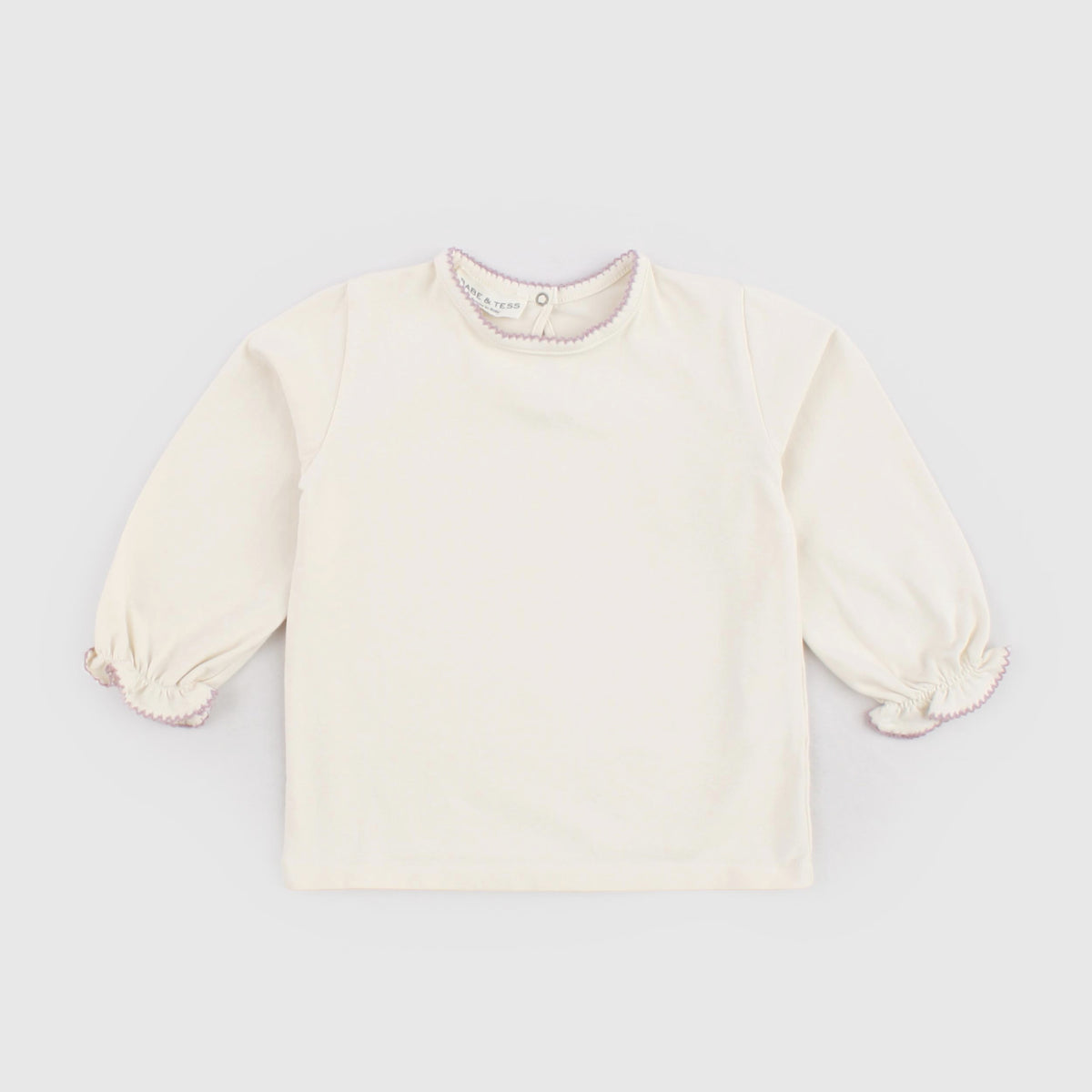 Cream Color T-Shirt for Girls by BABE AND TESS
