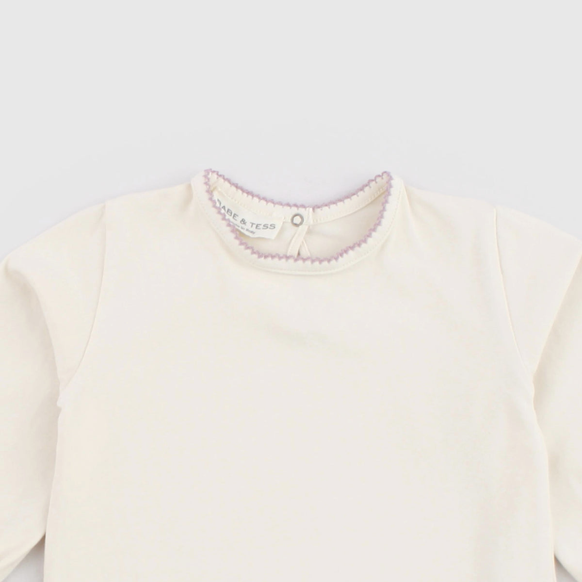 Cream Color T-Shirt for Girls by BABE AND TESS