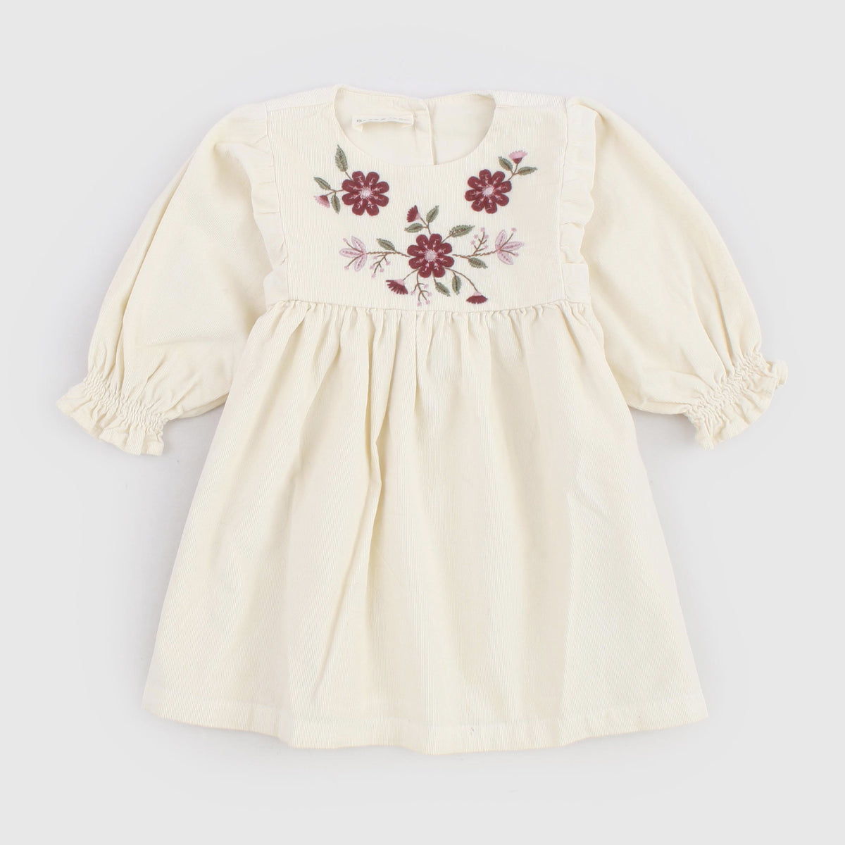 Abito Color Panna in Velluto per Bambina by BABE AND TESS