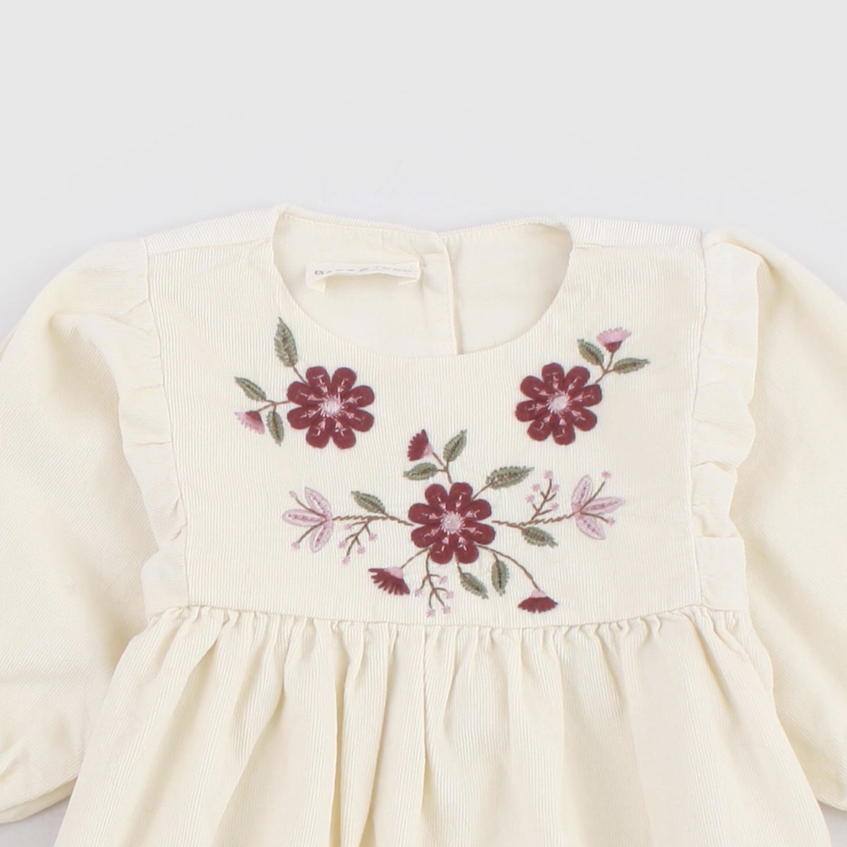 Abito Color Panna in Velluto per Bambina by BABE AND TESS