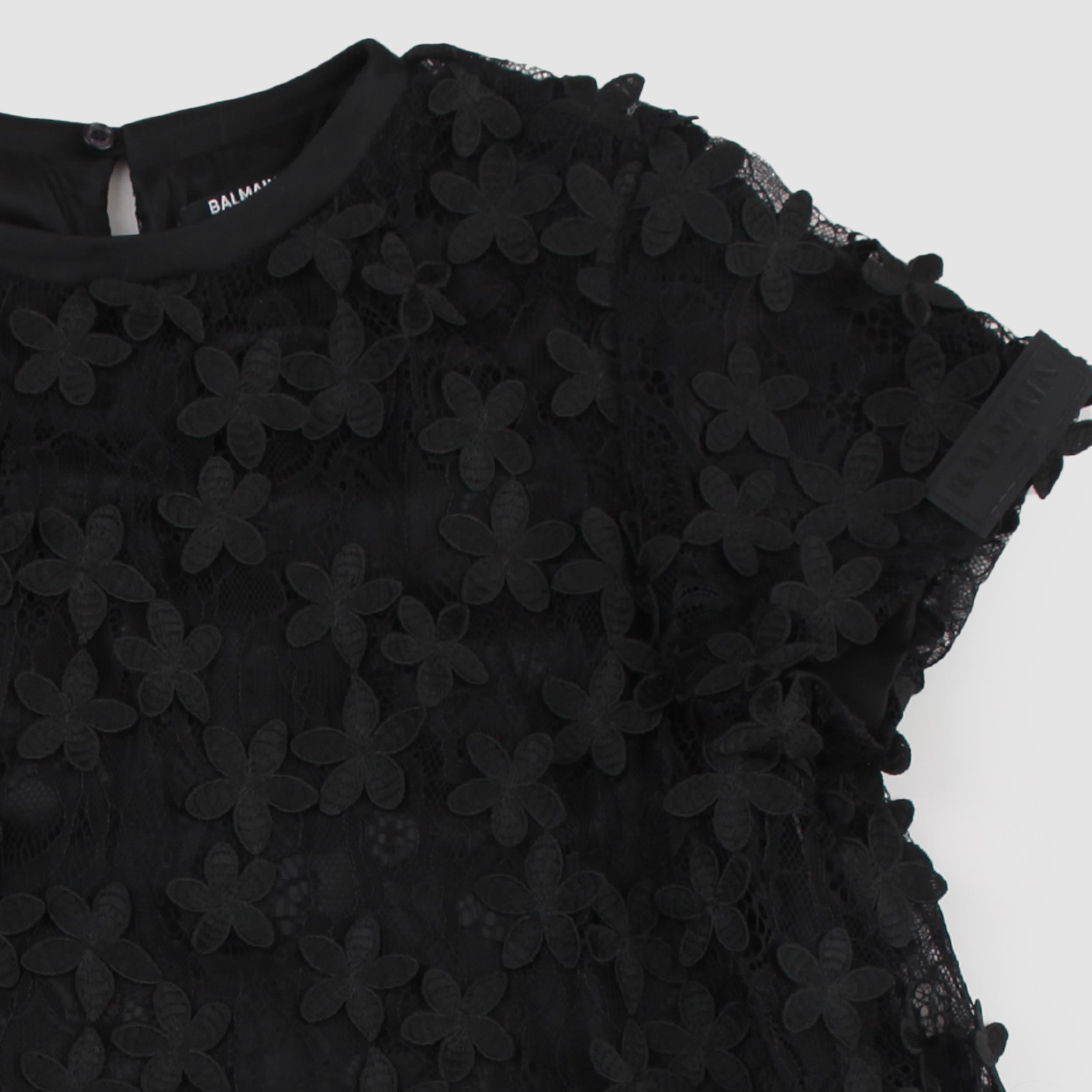 Abito Nero con Chiusura Posteriore Firmato BALMAIN