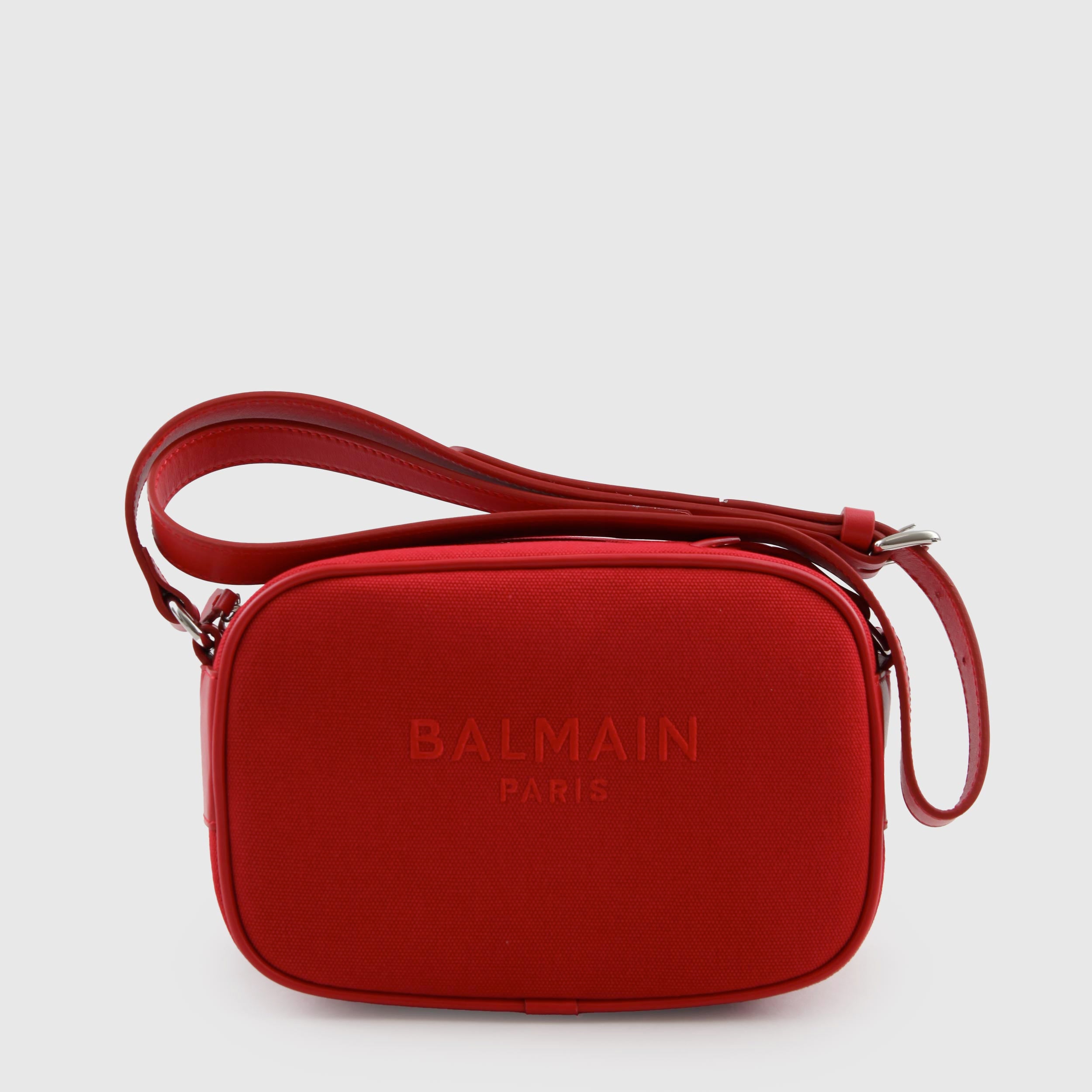 Red Bag with Logo and Shoulder Strap for Girl By BALMAIN