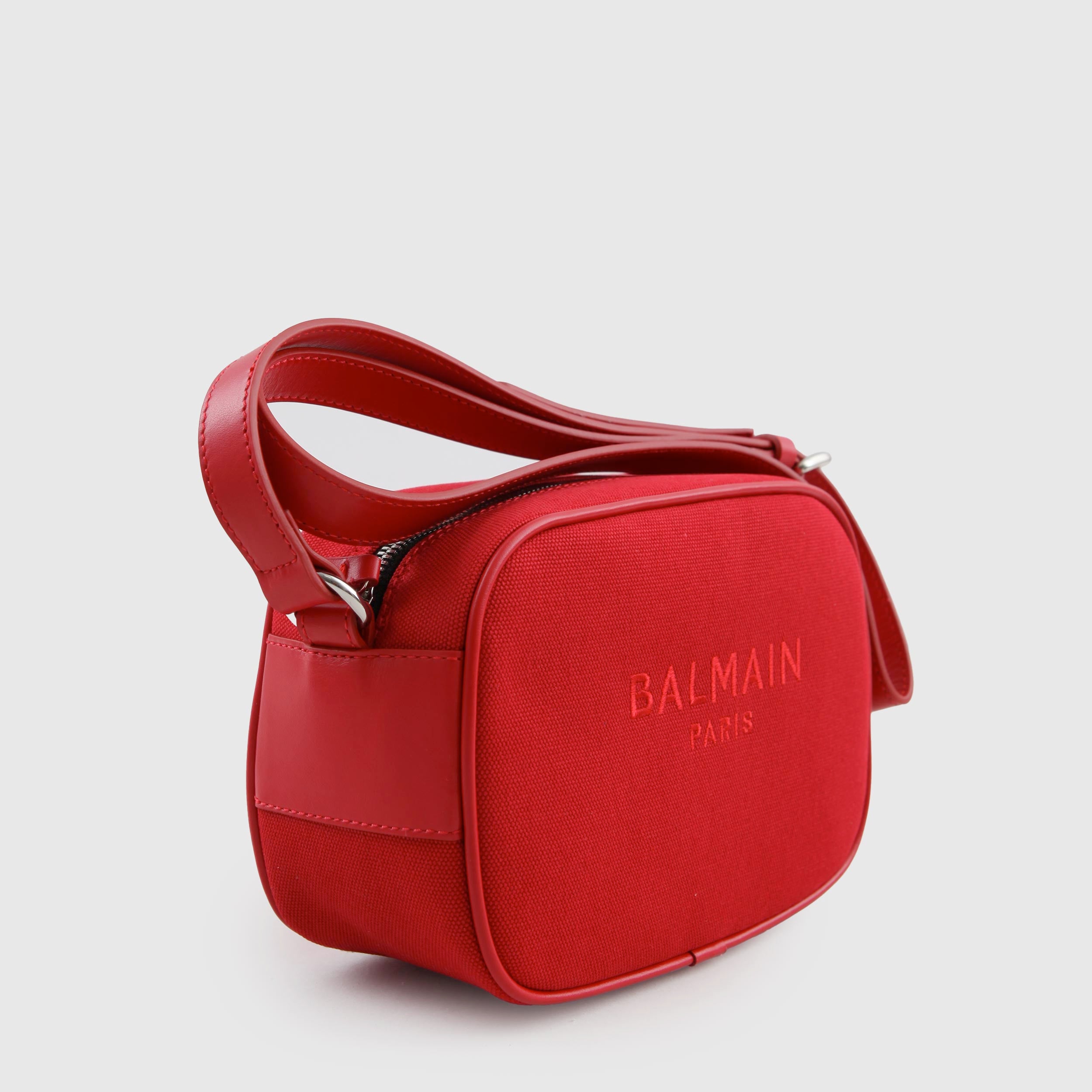 Red Bag with Logo and Shoulder Strap for Girl By BALMAIN