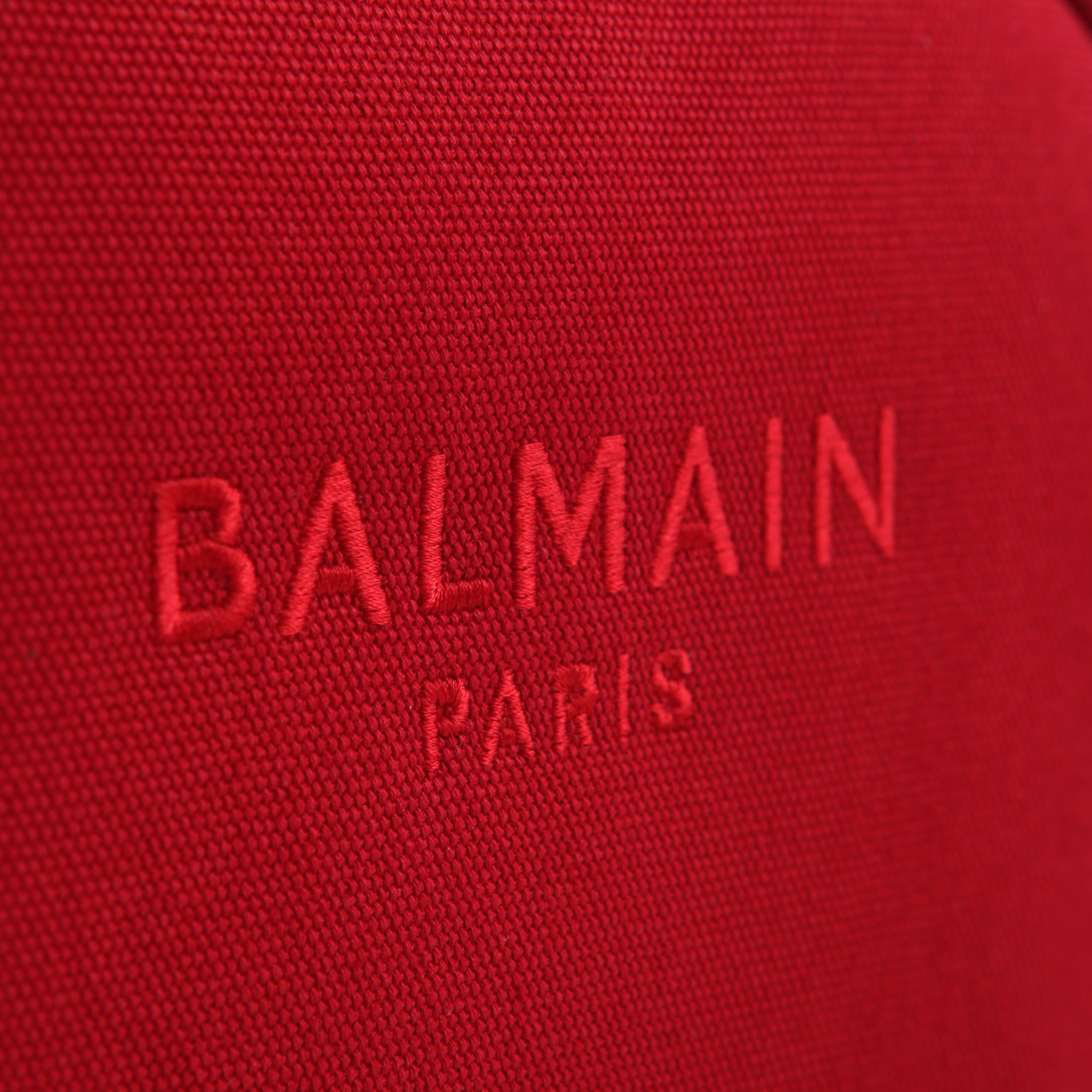 Red Bag with Logo and Shoulder Strap for Girl By BALMAIN