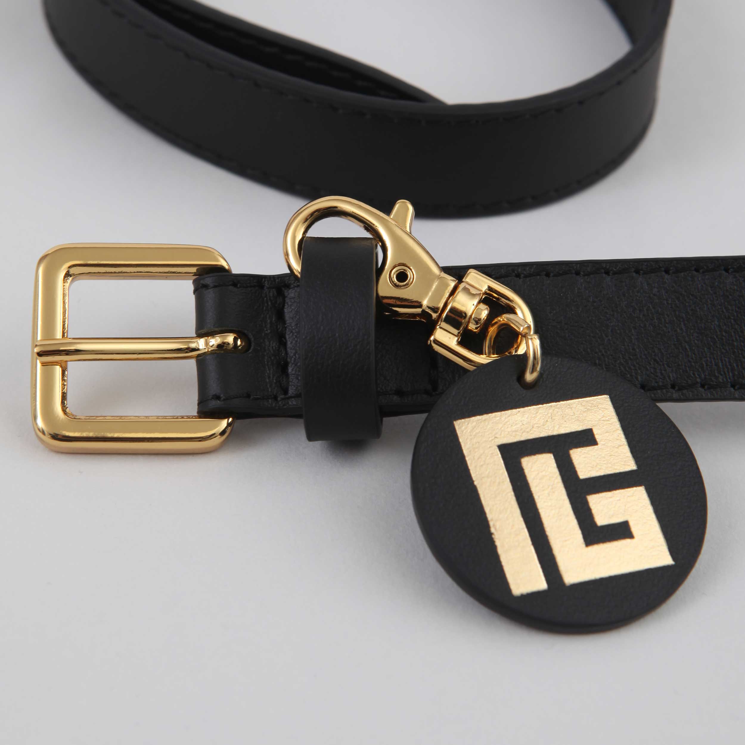 Black Belt with Gold Buckle and BALMAIN Logo