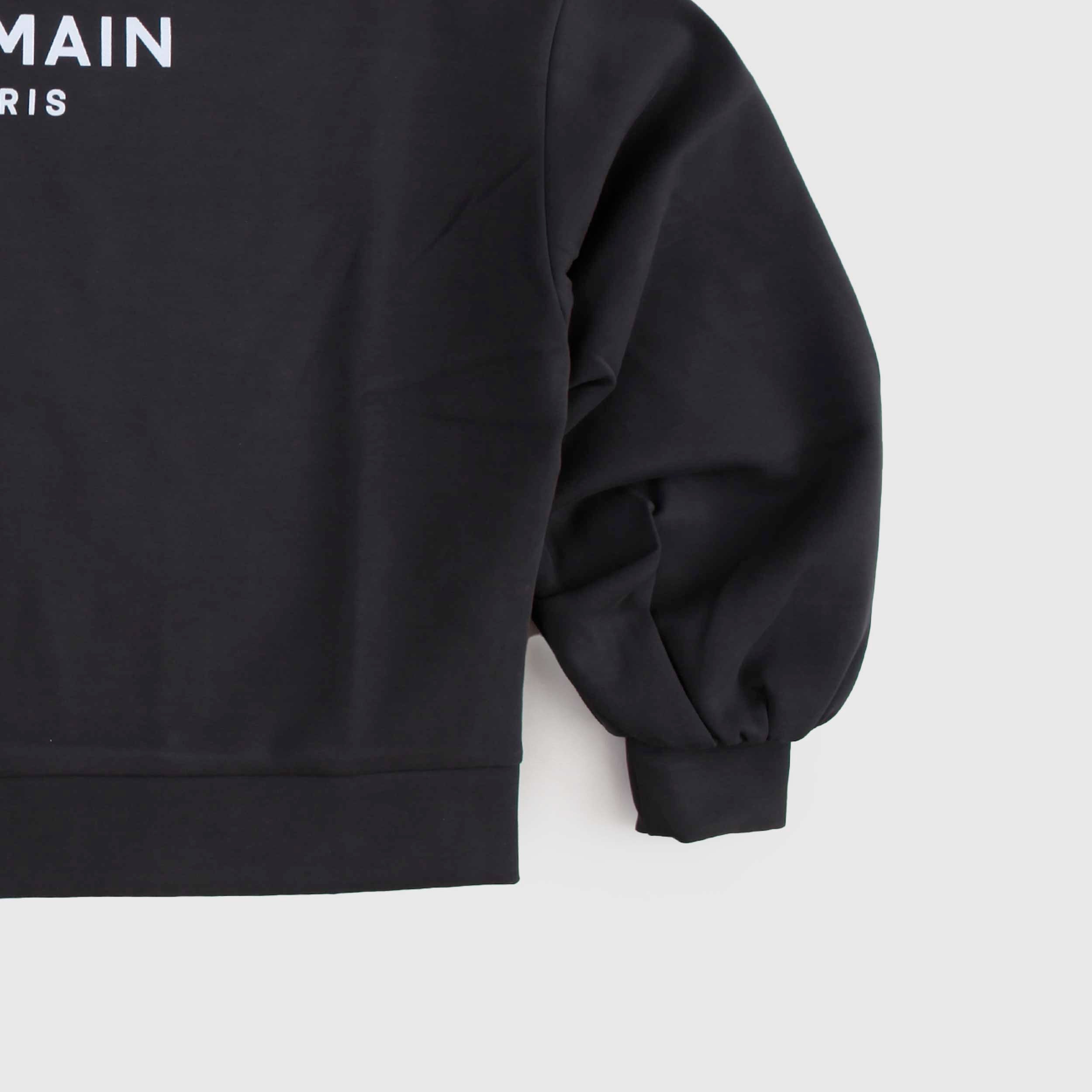 Anthracite Crew Neck Sweatshirt for Girl Signed BALMAIN