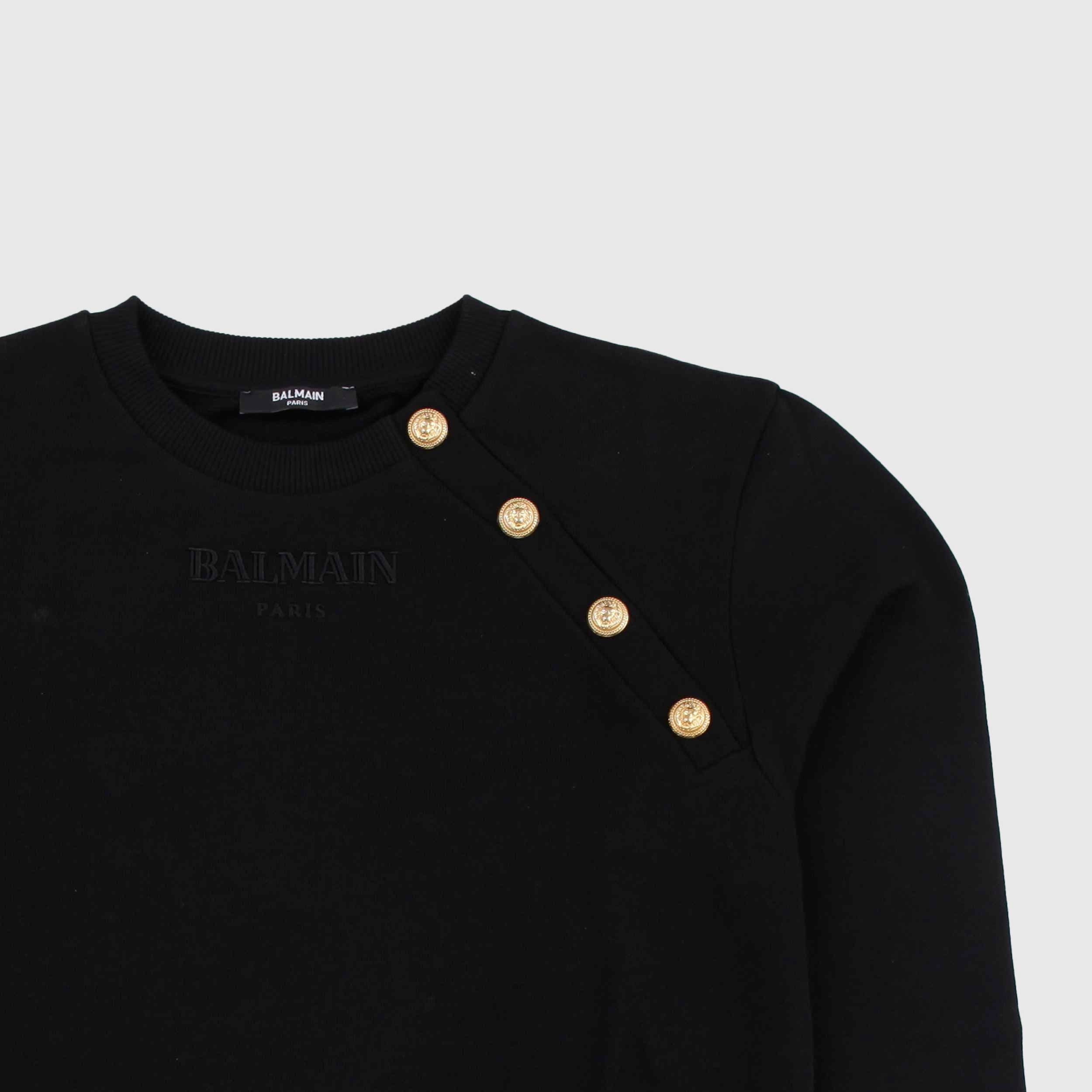 Felpa Nera con Apertura Laterale By BALMAIN