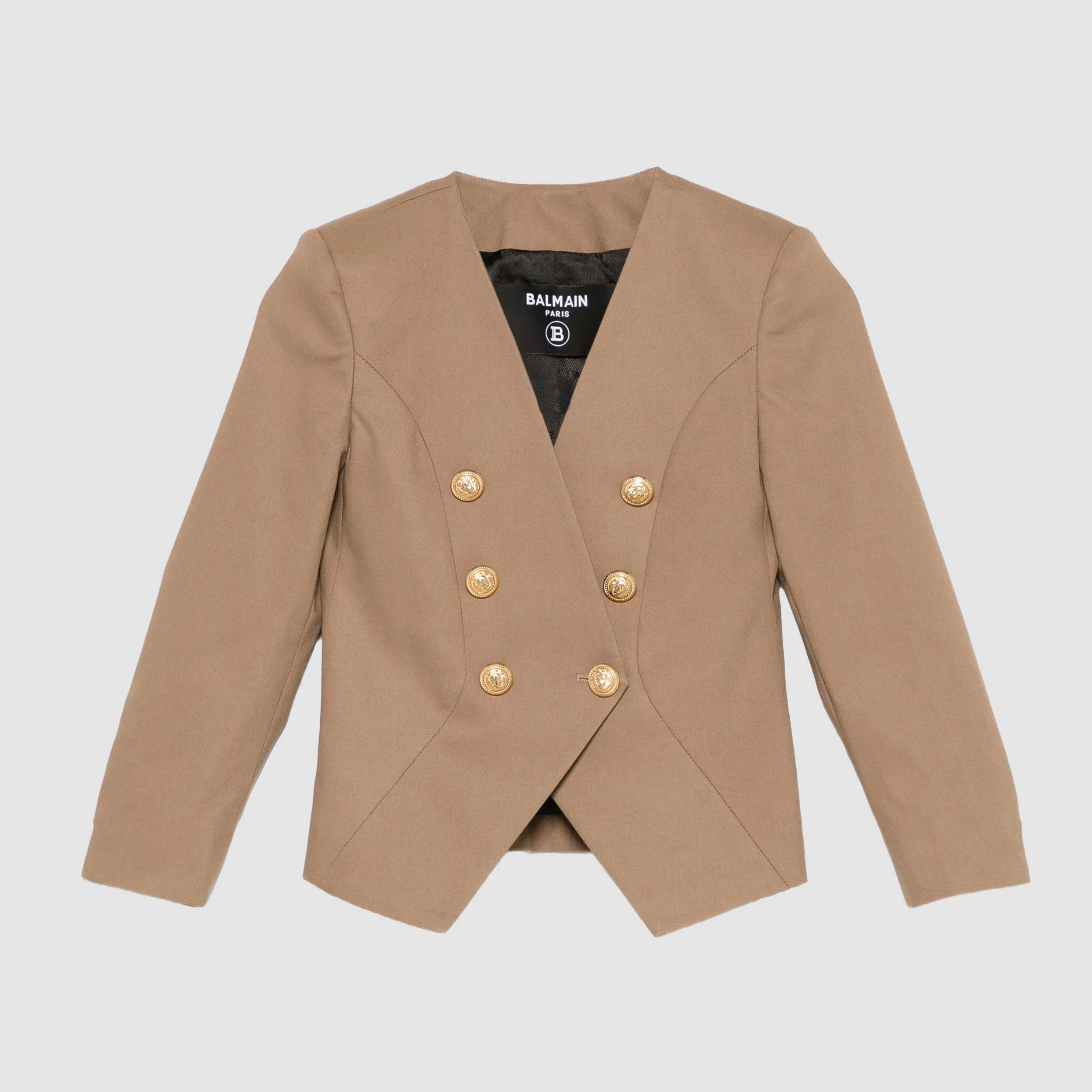 Giacca Color Bronzo con Bottoni Oro Firmata BALMAIN