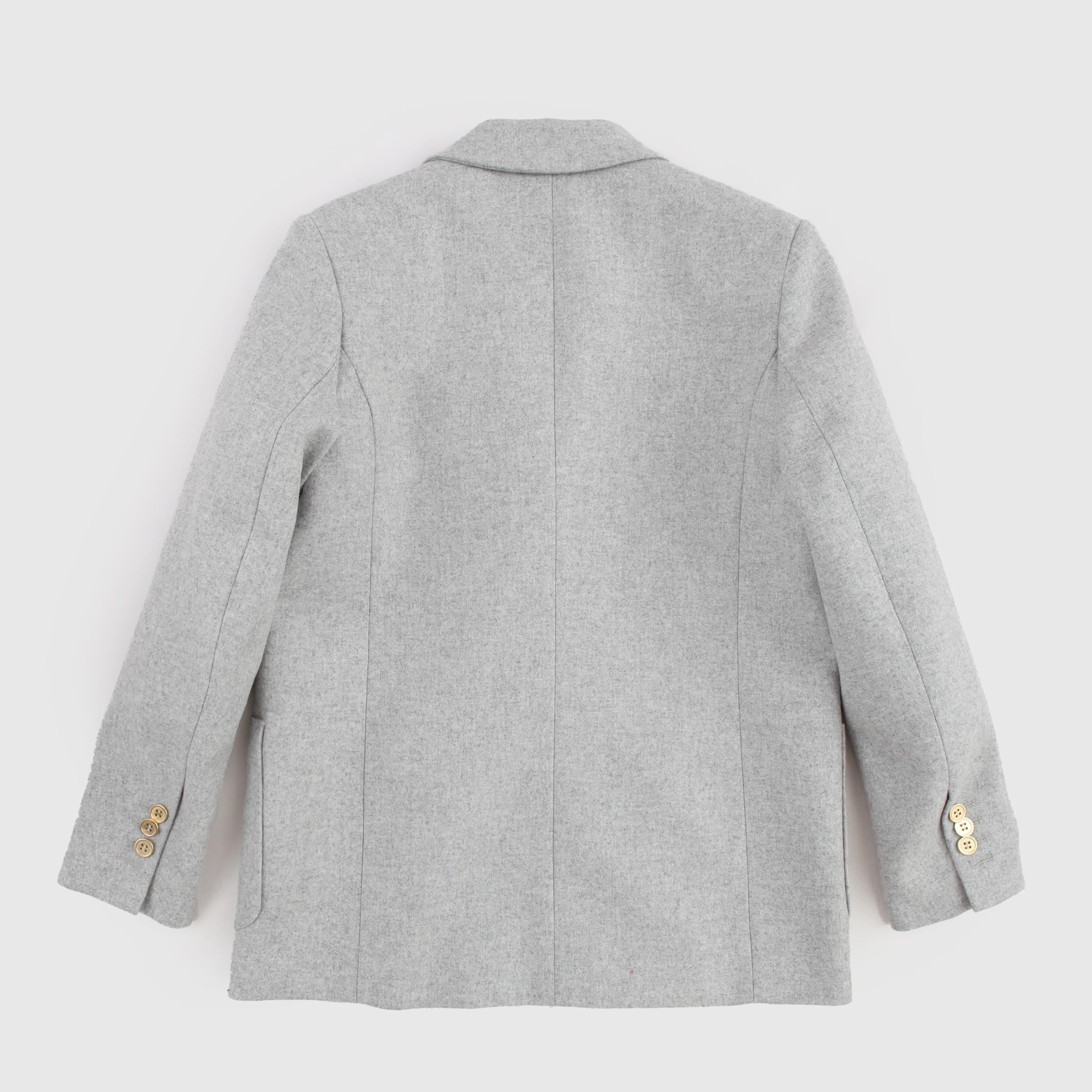 Light Grey Double-breasted Jacket for Girl By BALMAIN