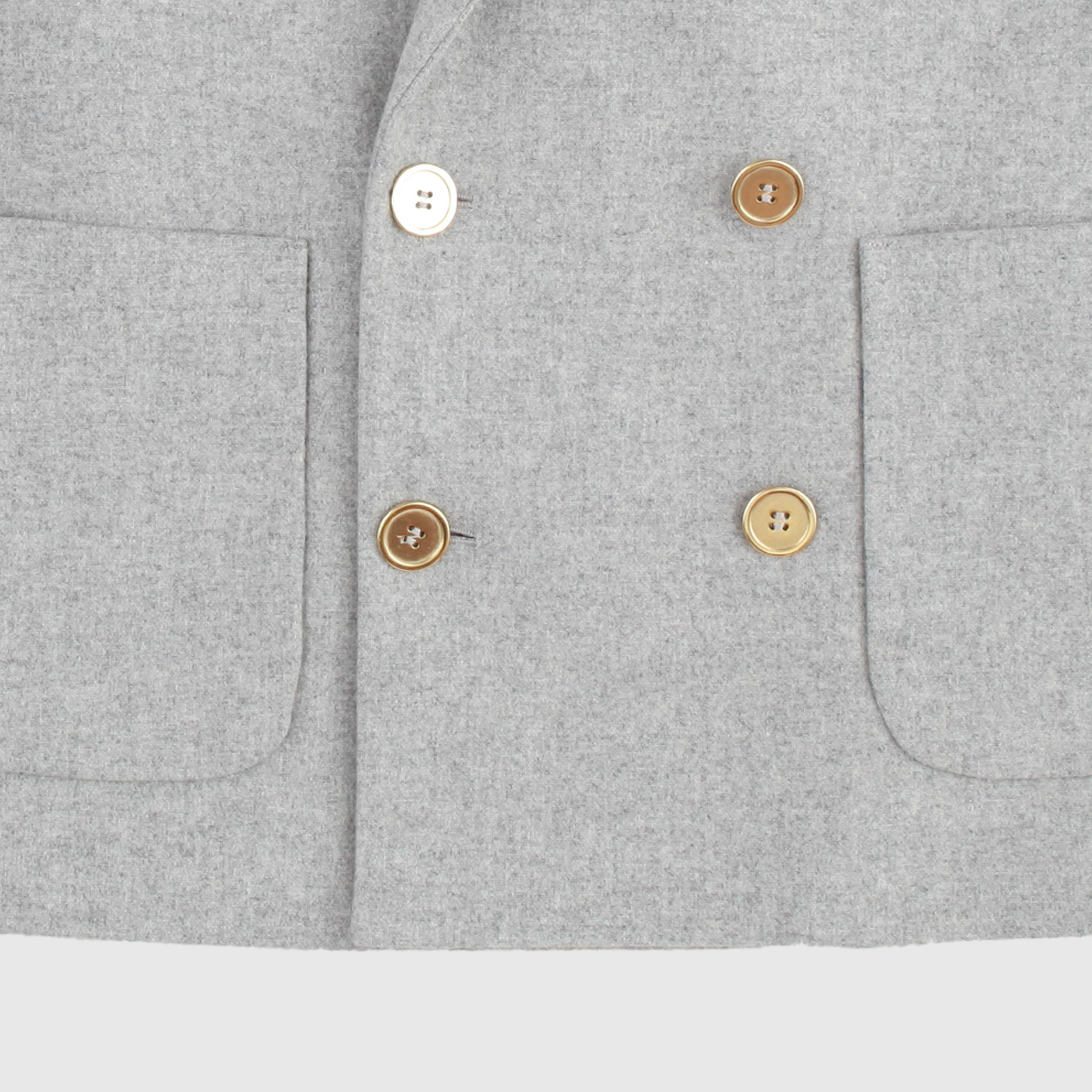 Light Grey Double-breasted Jacket for Girl By BALMAIN