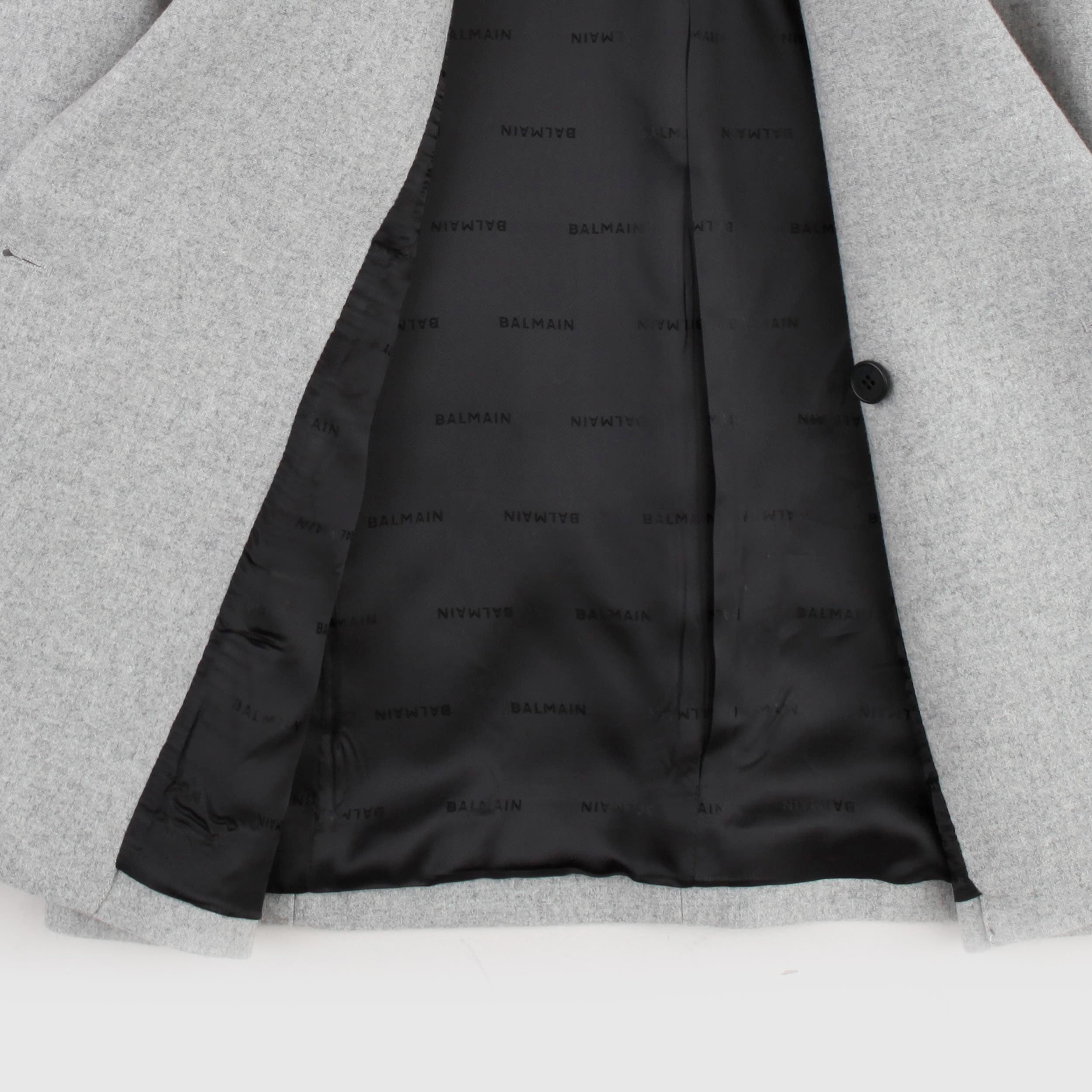 Light Grey Double-breasted Jacket for Girl By BALMAIN