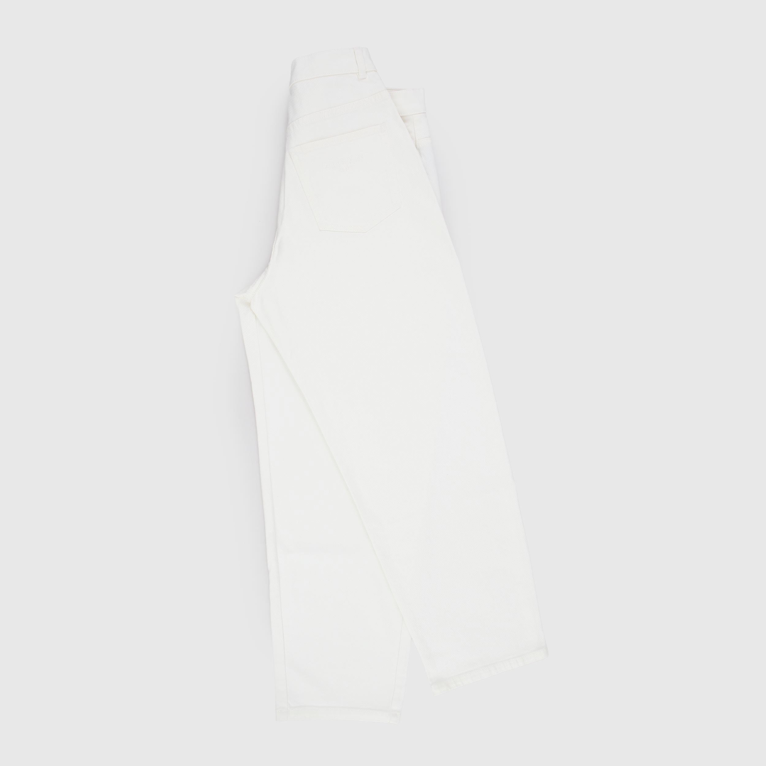 BALMAIN White Jeans with Gold Button