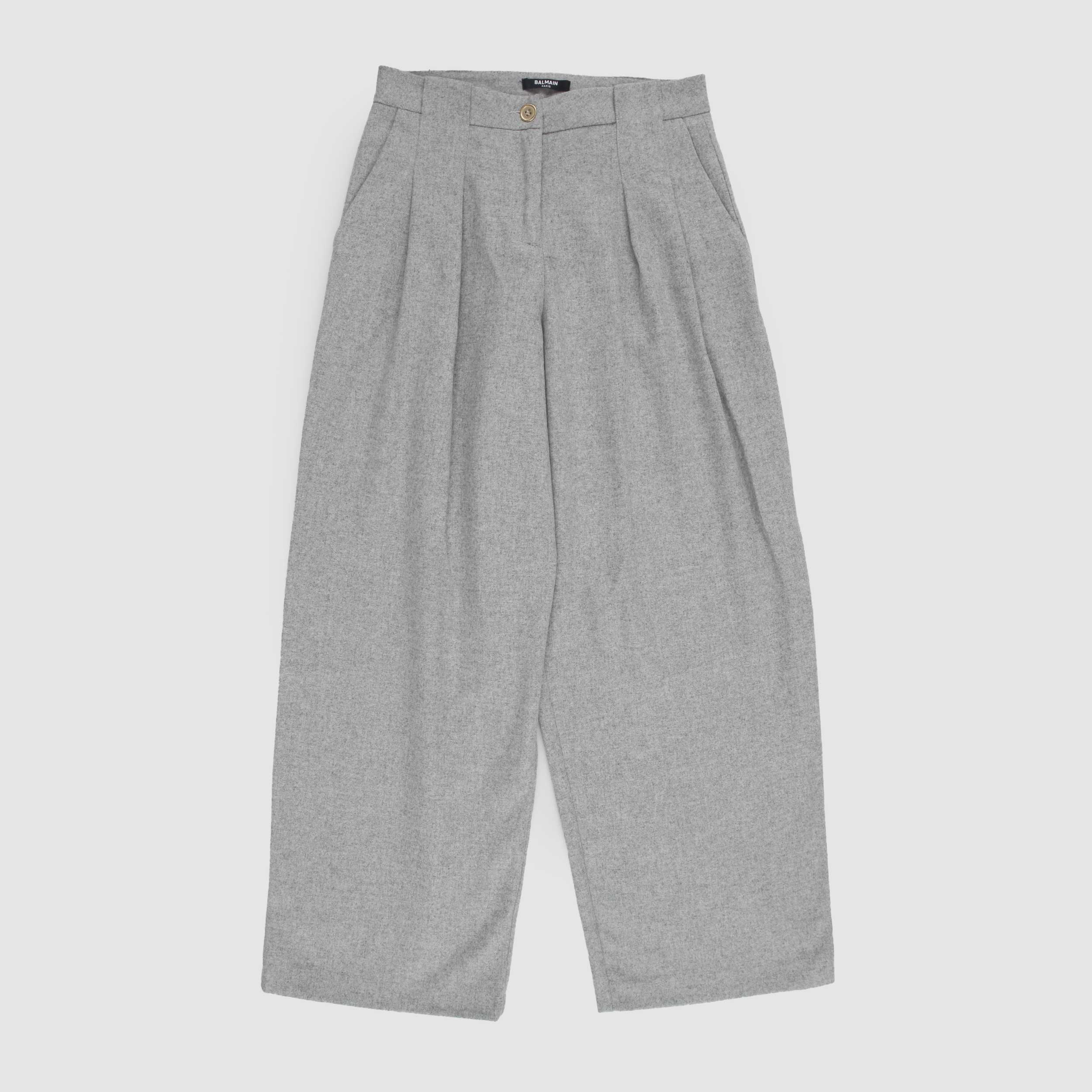 Pantalone Grigio con Targhetta Oro By BALMAIN