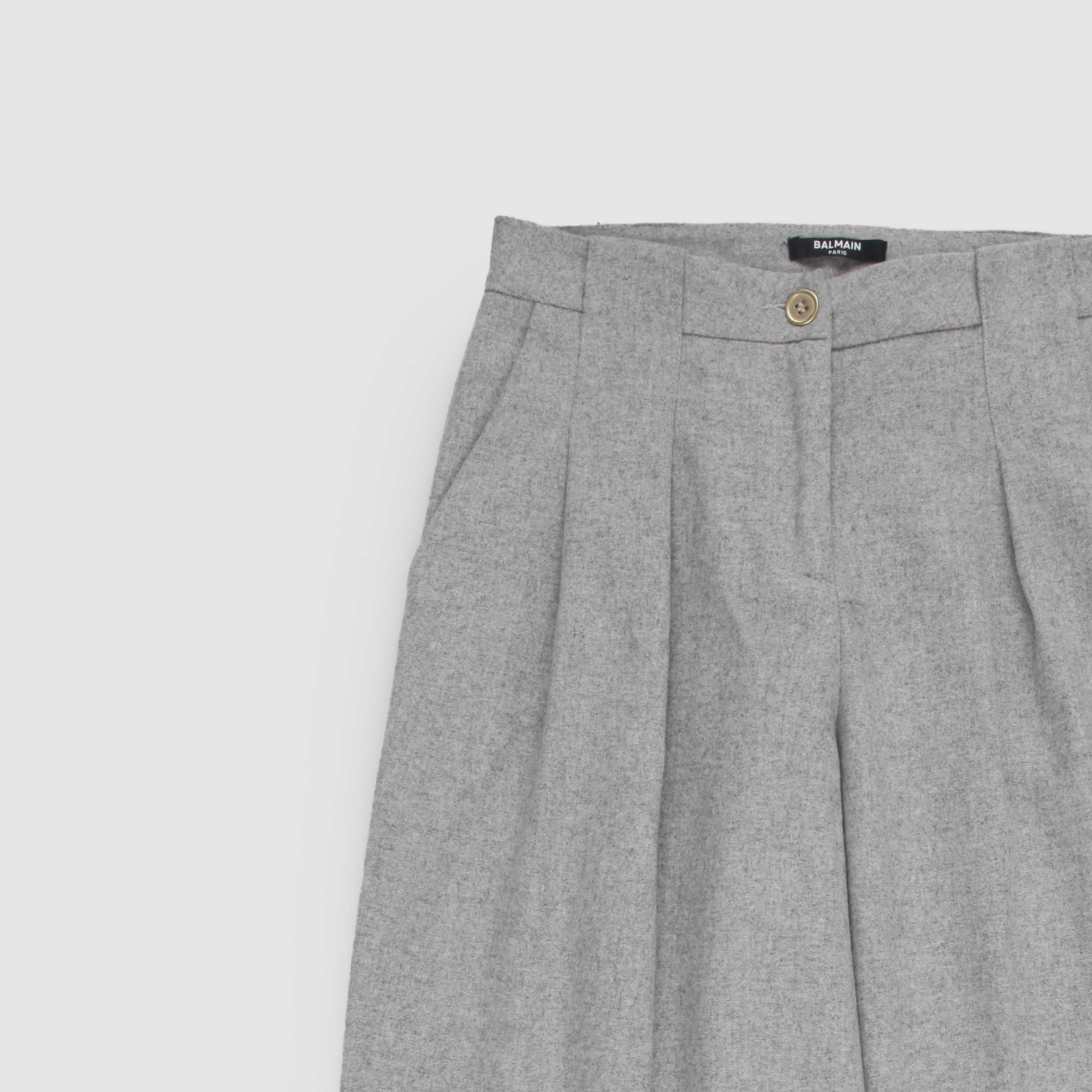 Pantalone Grigio con Targhetta Oro By BALMAIN