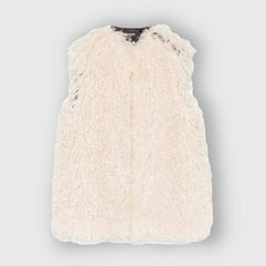Gilet Color Latte in Texture Riccia per Ragazza by BALMAIN