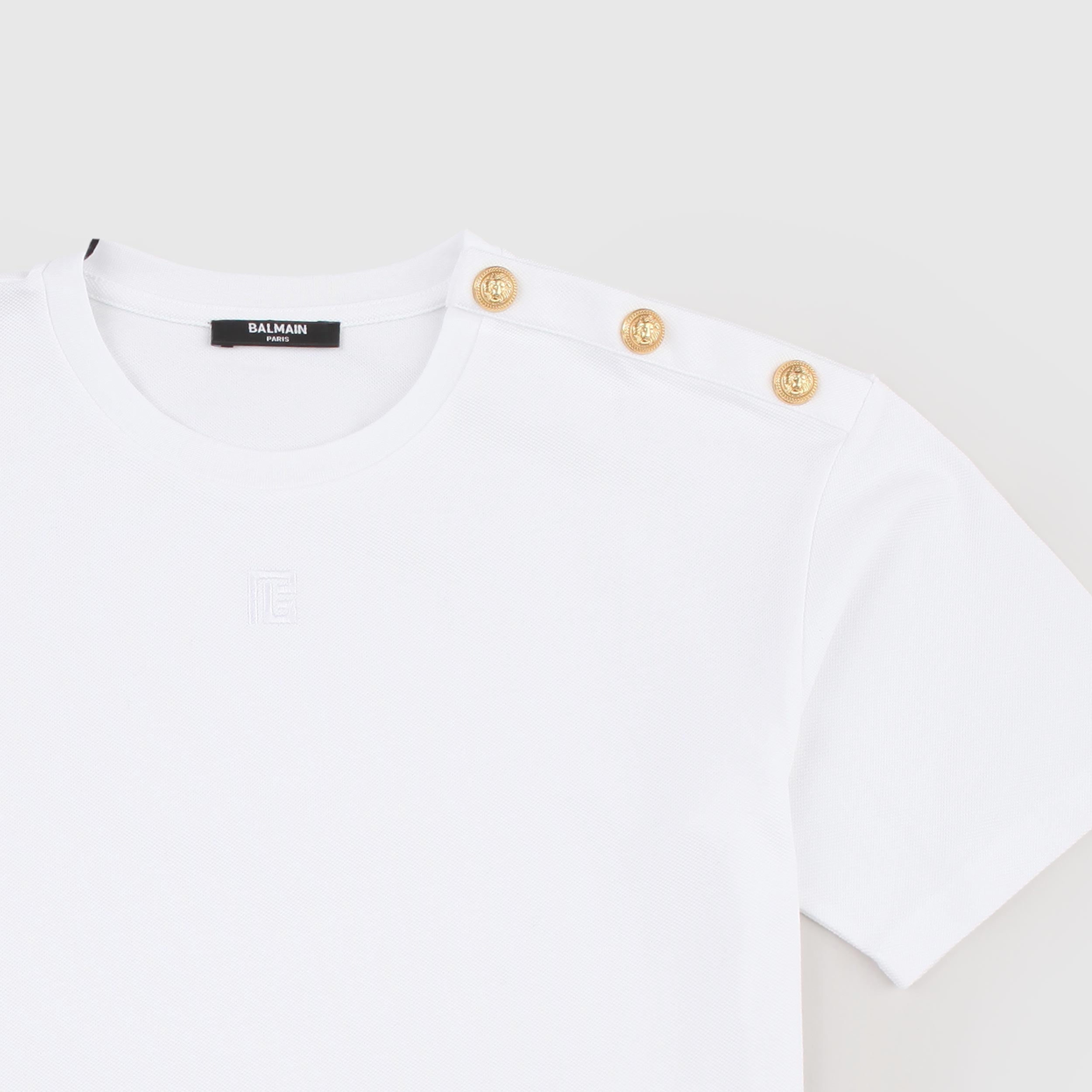 BALMAIN White Box-Style T-Shirt