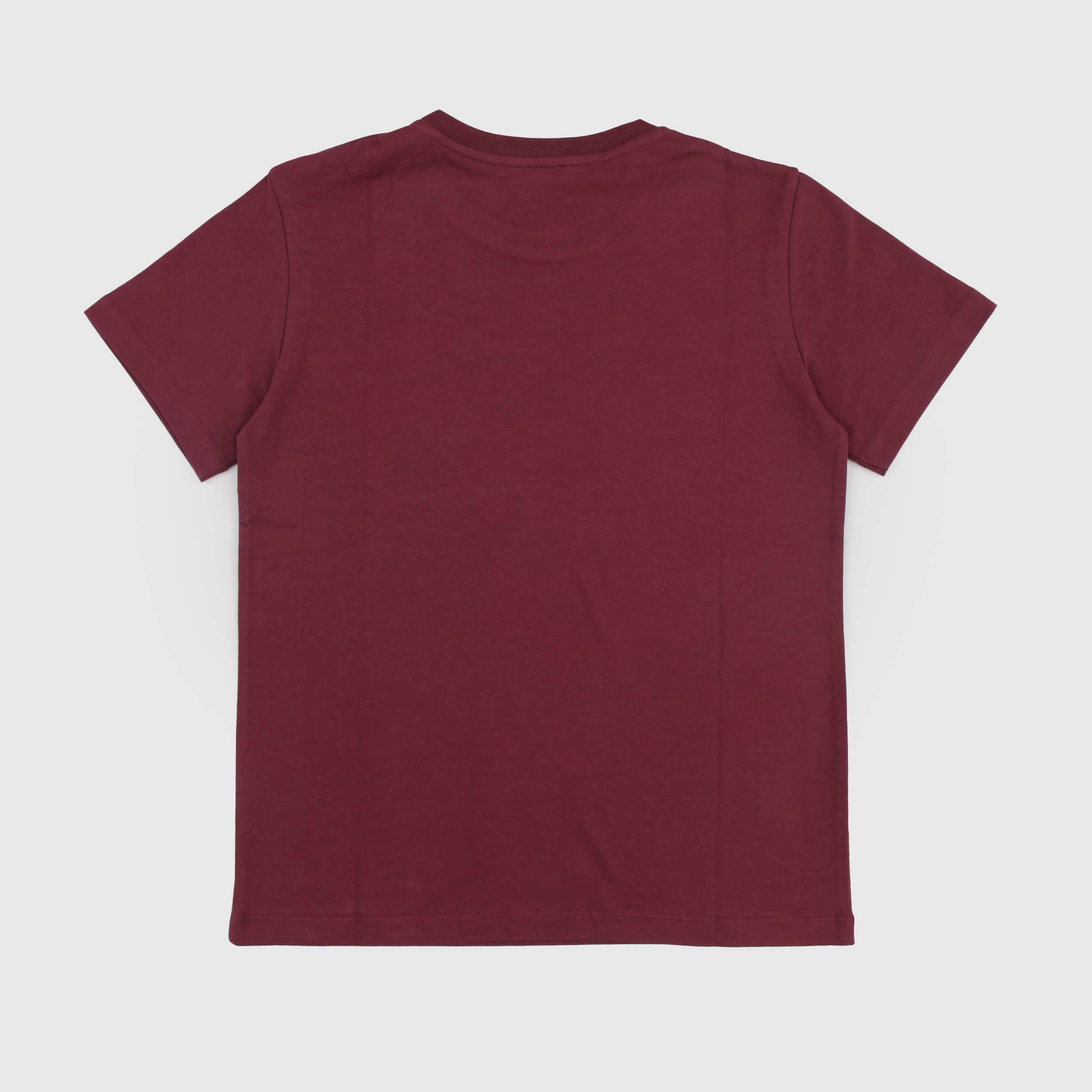 T-shirt Rosso Vino Bottoni Oro sulle Spalle By BALMAIN