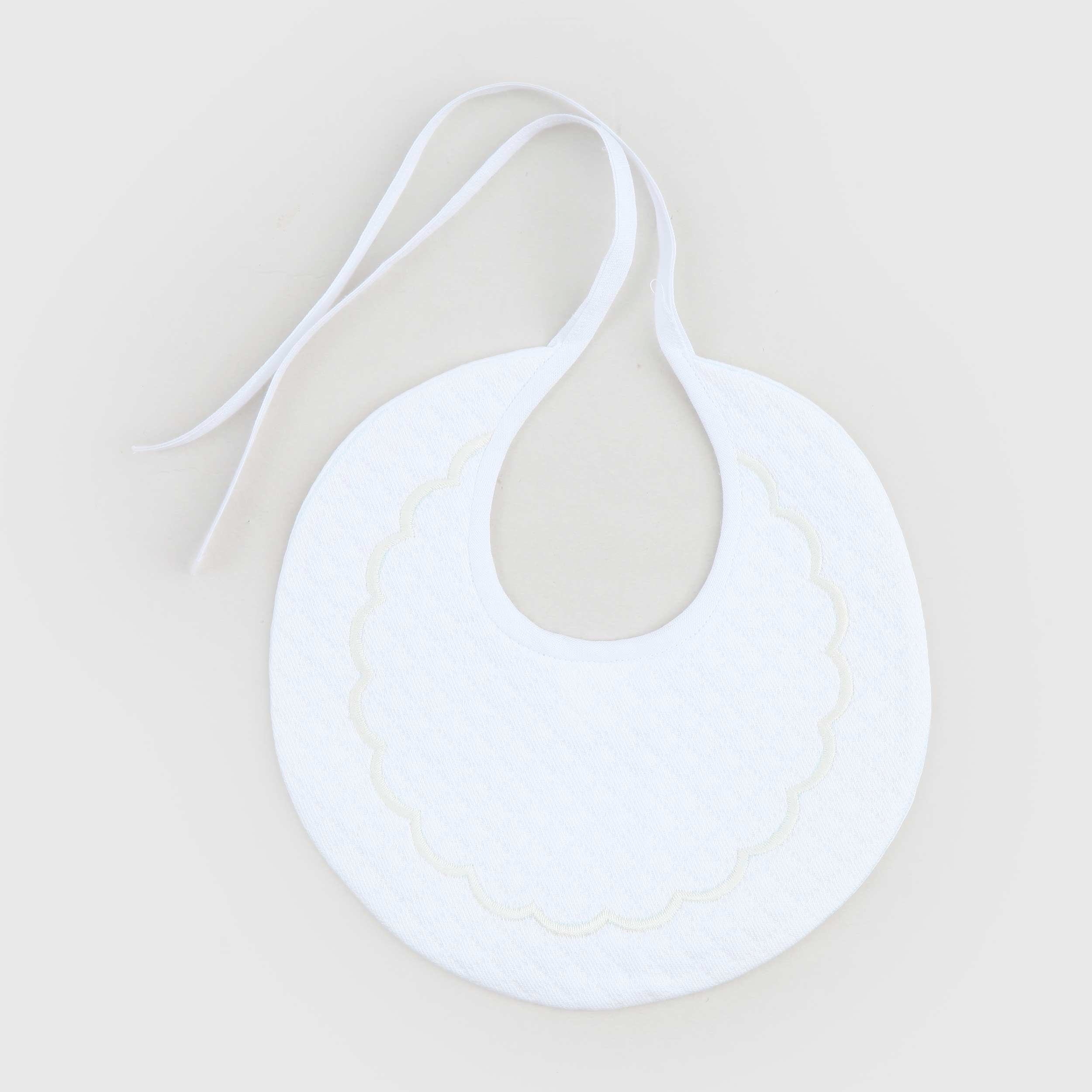 Beige Embroidered Bib by BARONI 